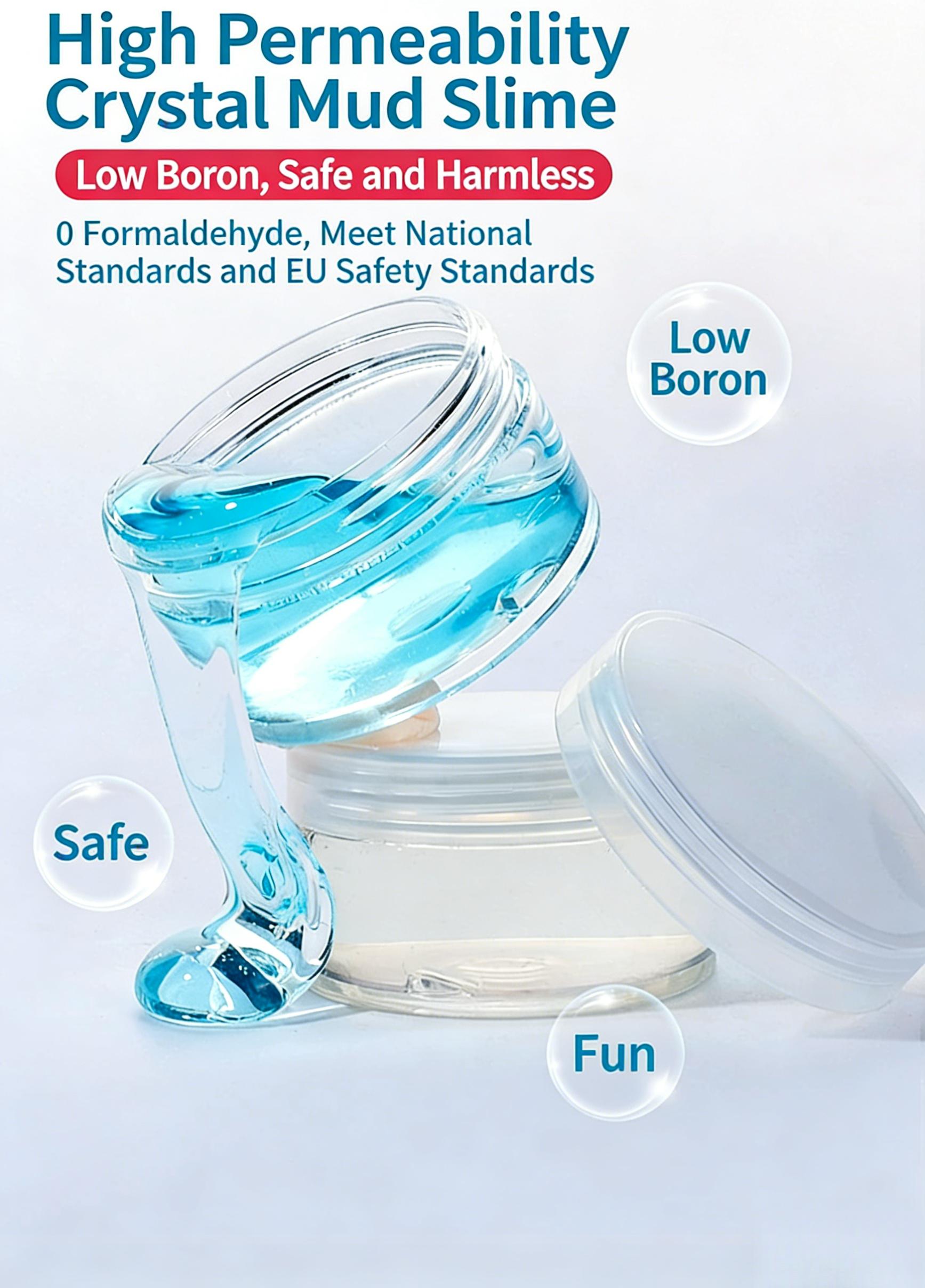 High Quality Transparent Crystal Slime, Safe Bubble Slime, Kids Educational Toy, Stress Relief Slime