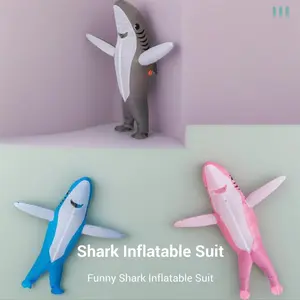 Cartoon Inflatable Costume, 1 Count Outdoor Activity Costume with Fan, Holiday Party Game Props, Halloween Costume Performance Costume, Party Supplies, Clothes