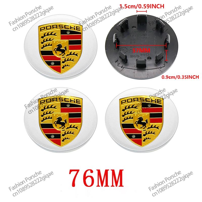 4Pcs 65/76mm Car Wheel Center Hub Cap For PORSCHE PANAMERA TAYCAN Macan 2023-2025 Spyder Carrera Boxster Cayman Cayenne 971 911 718 Car Decoration Accessories