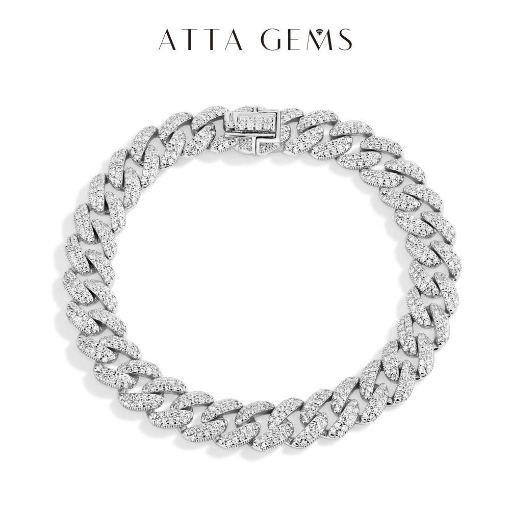 D VVS1 Color Full Synthetic Moissanite Cuba Chain for Men Women Tennis Bracelets Fine Jewelry SpringStatements