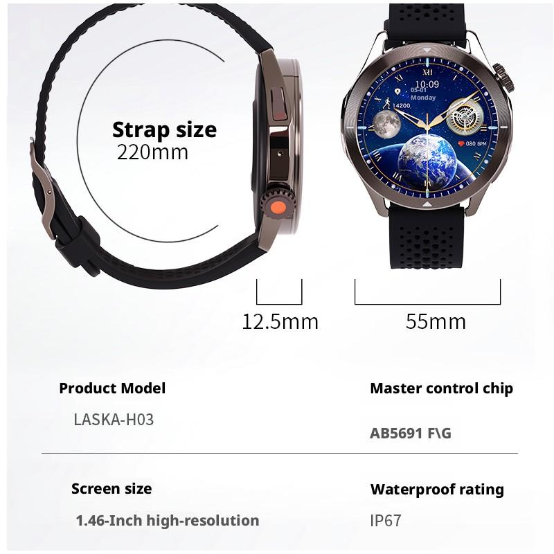 Lasca Business Smartwatch for Men & Women, Multi-Function Bluetooth-compatible Calling Heart Rate Blood Oxygen Sports Touchscreen Waterproof
