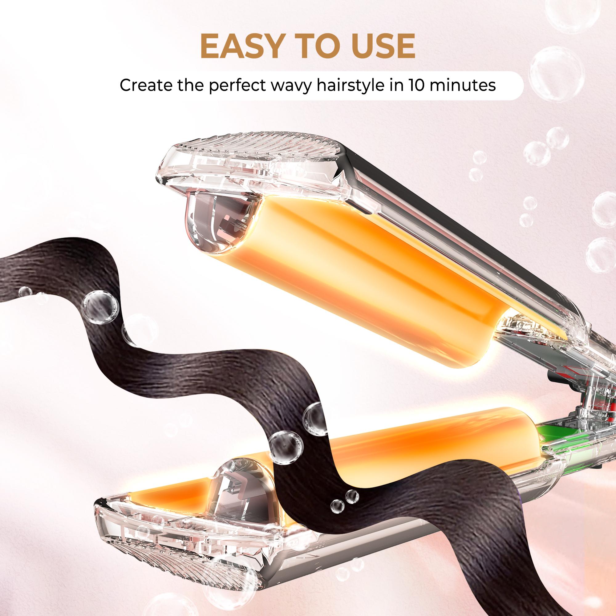 Mini Dual Voltage Curling Iron, Curling Wand & Hair Crimper - 5 Temp Adjustable (250°F-410°F), 30s Fast Heat-Up, Tourmaline Barrel, Anti-Scald Protection, 1.02cm Barrel For Beach Waves & Curls, Includes Heat-Resistant Pouch, Gifts, Heated Curler