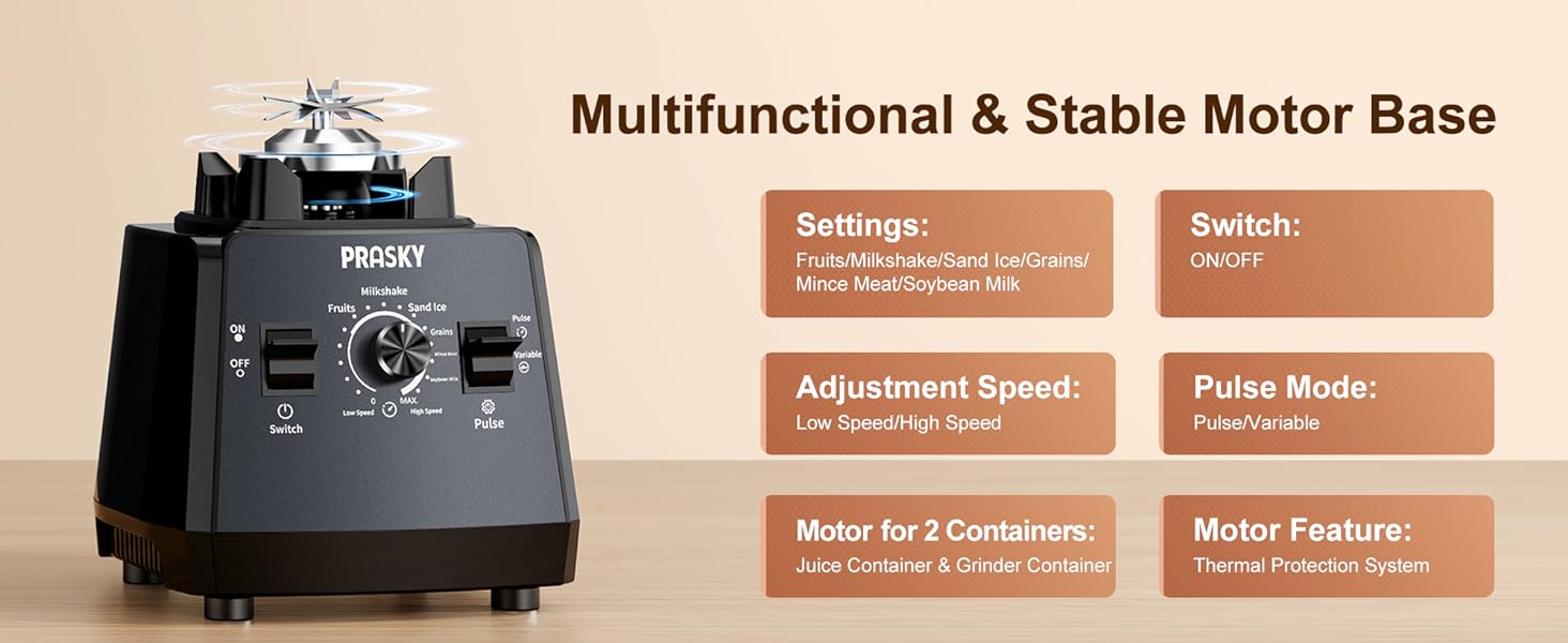 [LIVE]Prasky Professional 68oz /102oz Blender, BPA Free Powerful Dual-Container Blender Ice Crushing, Juice Smoothies,Grinder Combo 25000RPM Powerful crusher machine/SmoothieLover/SmartHome/SMARTLIVING kitchen home appliances