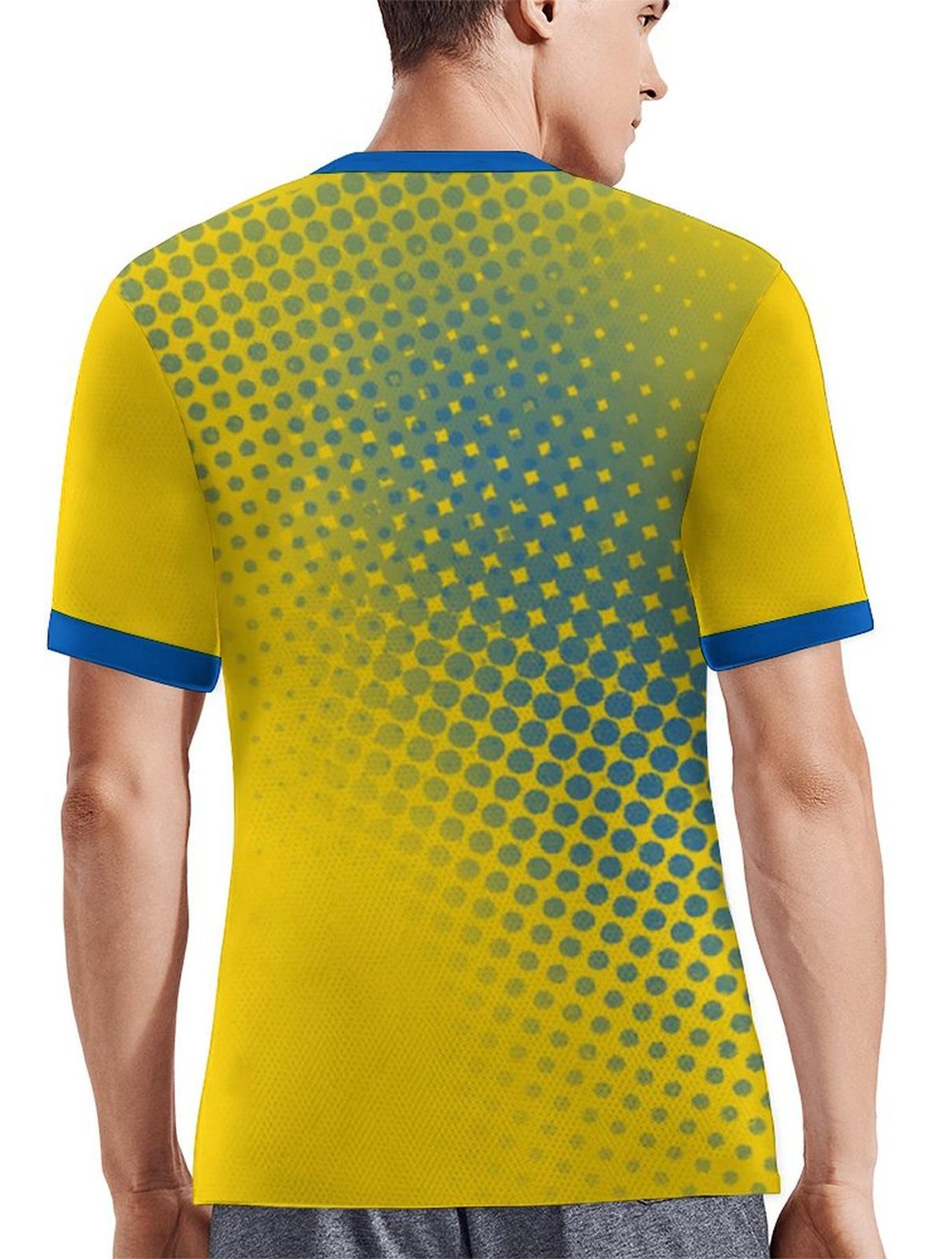 Ukraine Football Jersey Men's Breathable Soccer Shirt Ukraine National Team Fan Training Uniform