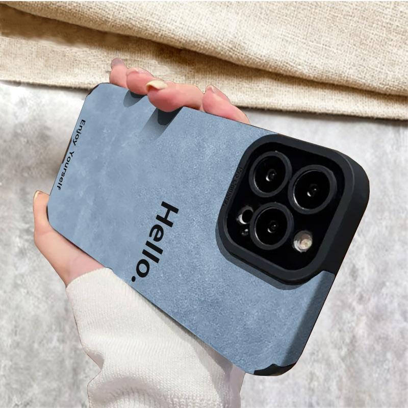 [Product Title]: Phone Case with Multiple Specifications Available, Hello & Enjoy Yourself Design, Plain White Background, Durable Material, Stylish Look, Perfect for Daily Use, Ideal for Mobile Enthusiasts, Adds a Touch of Fun to Your Phone