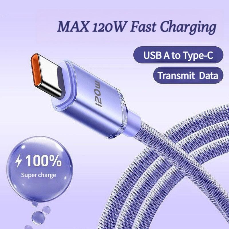 120w Super Fast Charging 6a Data Cable for Huawei Honor Type-C, 1m/2m Universal Charger Cable, High Power Efficiency
