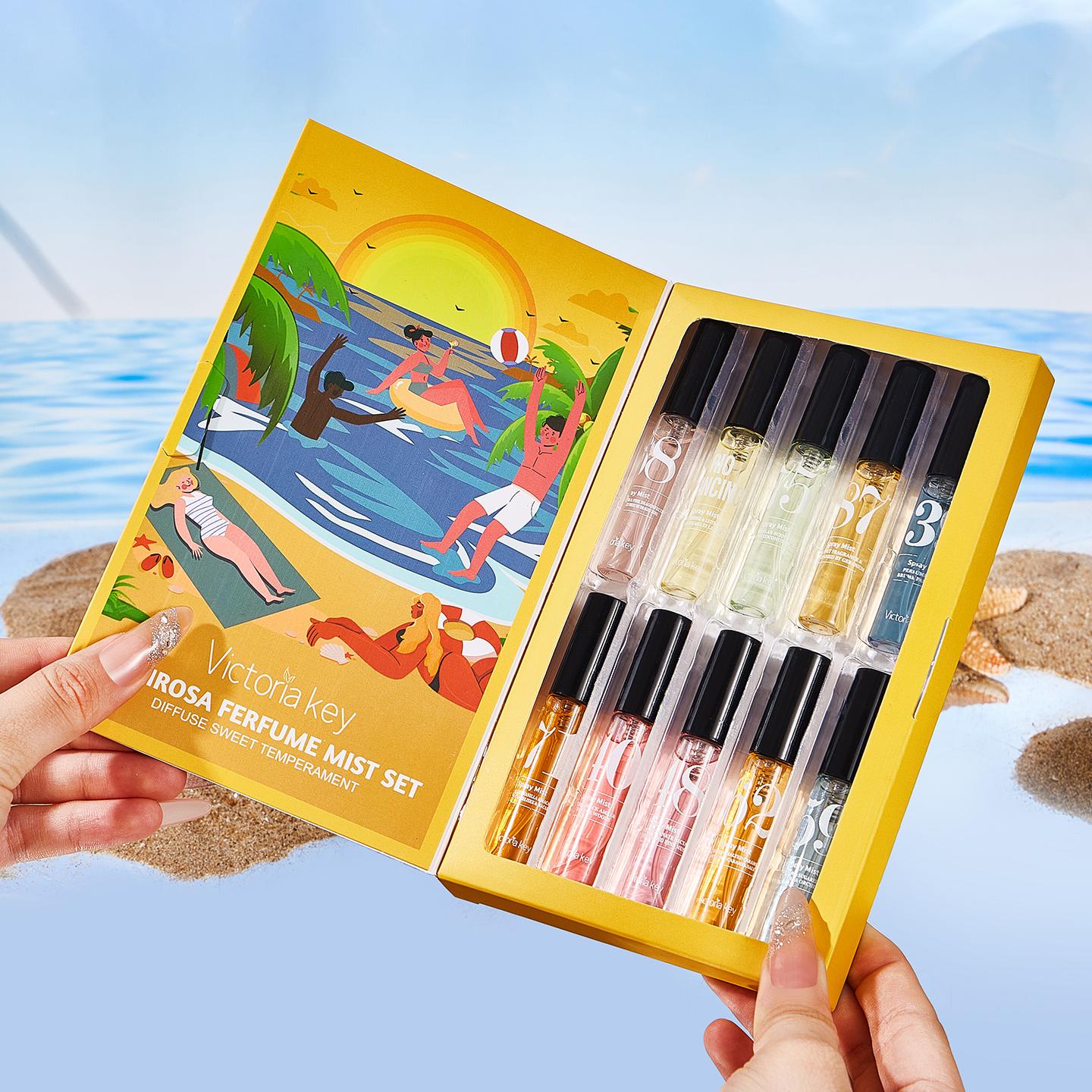 Elegant Brazil-Inspired Women's Perfume Set, Fragrance Mist Set, 10 x 5ml Warm Christmas Gourmand Scent, Perfect for Dates, Parties, Weddings, Daily Use and as a Fragrance Gift Set