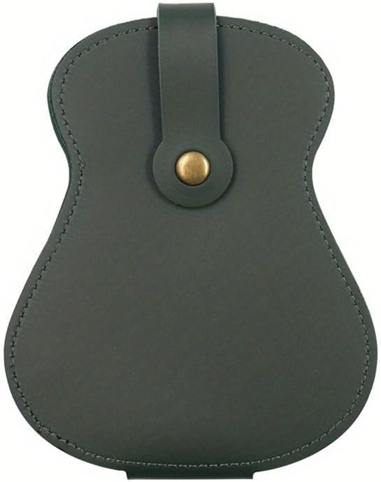 Leather Guitar Pick Holder Case,Handmade PU Leather Guitar Plectrum Holder with 18 Slots for Guitar Picks (green)
