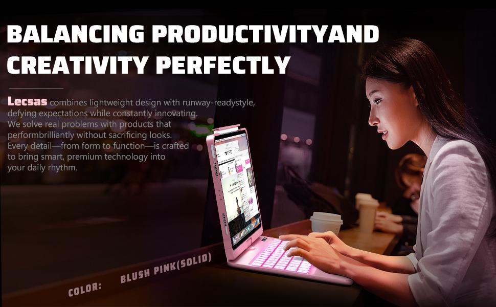 Touch Keyboard Case for iPad Air 11-inch (M3 2025 / M2 2024)& iPad Pro 13(4th/3rd/2nd/1st Gen):Multi-Touch Trackpad,360°Rotatable Thin Light for iPad Air 5/4 Gen