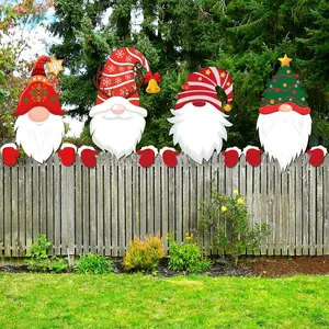 Metal Christmas Santa Peeping Set, Fence Decoration Peeking Santa Gnome, Festive Holiday Decorations, Unique Gift Idea