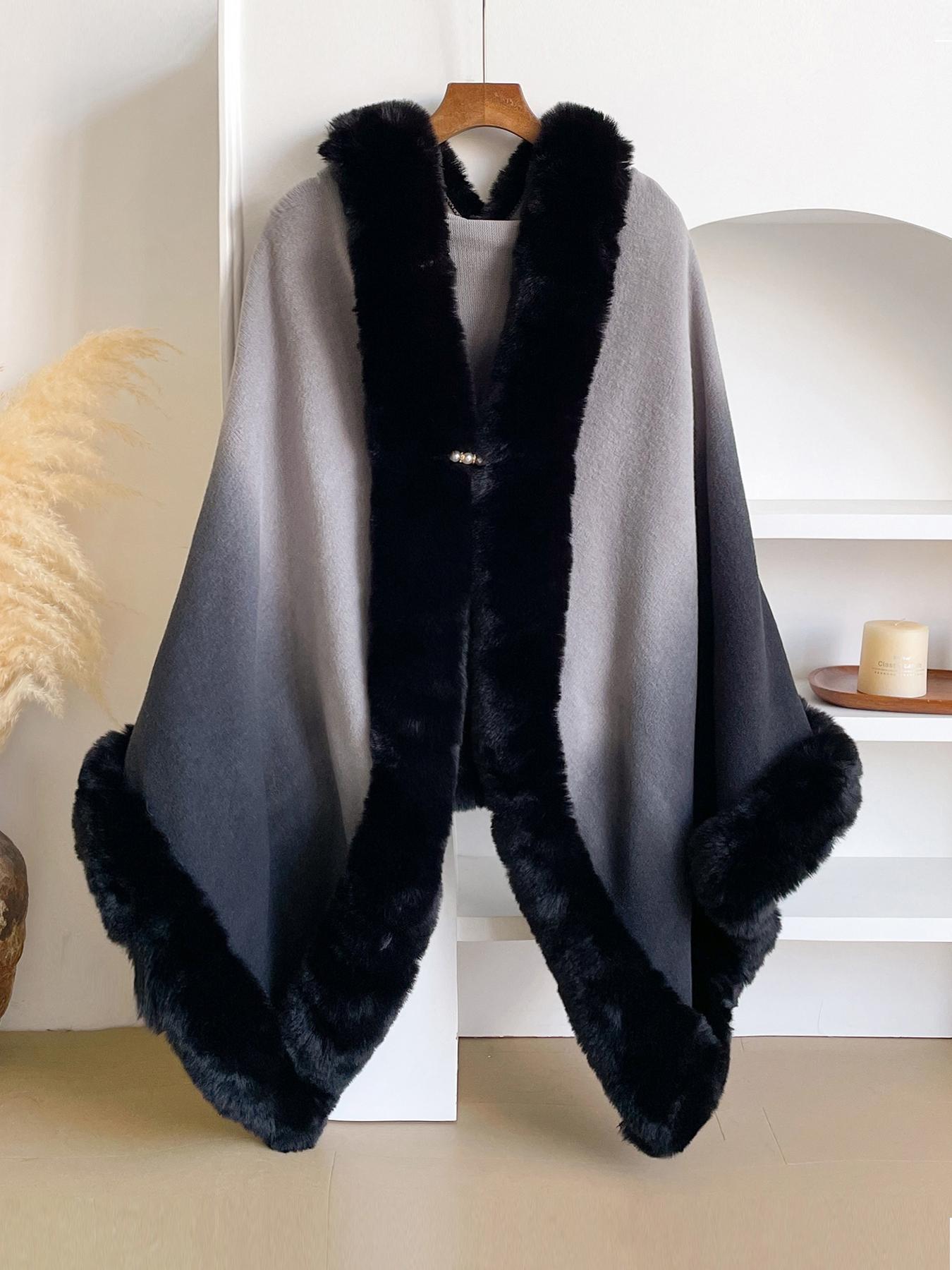 Women's Fashion Elegant Gradient Shawl, Soft Comfortable All-Seasons Scarf, Vintage Versatile Accessory for Daily Use, Casual Stylish Wrap, Trendy Solid Shawl