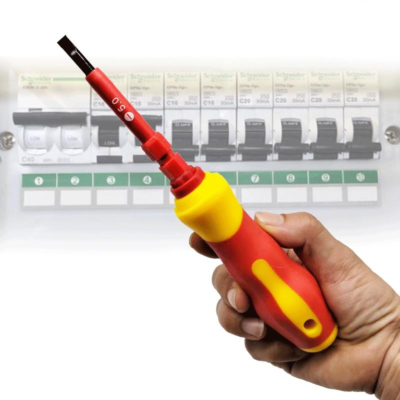 8 Piece Screwdriver Tool Set, Multi-Functional Home Furniture Repair Kit, Cr-V Interchangeable DIY Tools, Replaceable Screwdriver Bits, Precision Screwdriver, Easy Storage