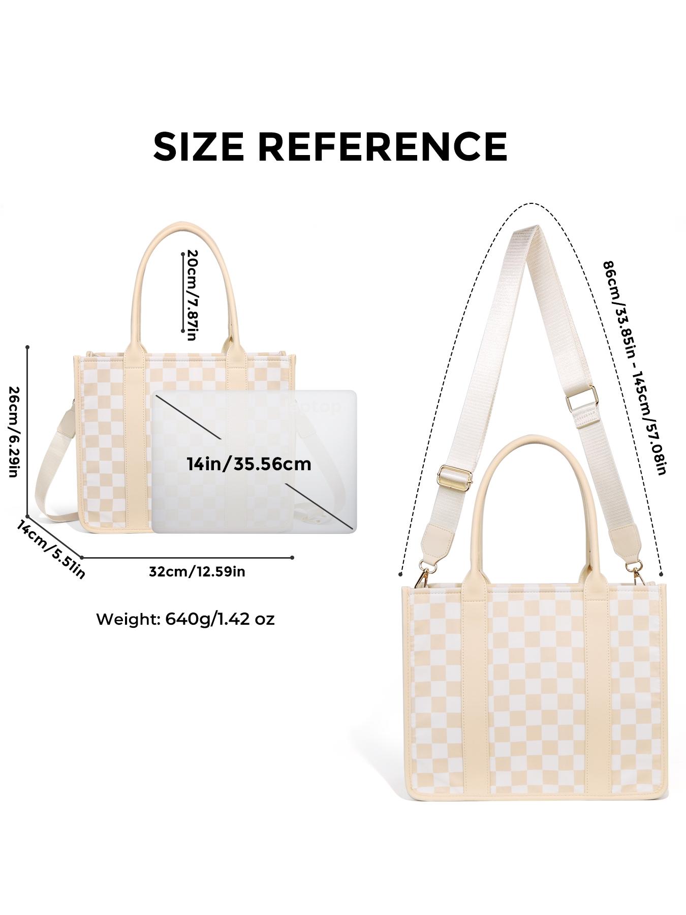 Large Women'S Casual Plaid Checkered Crossbody Shoulder Bag with Adjustable Detachable Strap, Large Capacity Fashion Tote Bag for Women, Versatile High-quality Daily Commuting Bag, Parties|Stylish Handbag Shoulder Bag