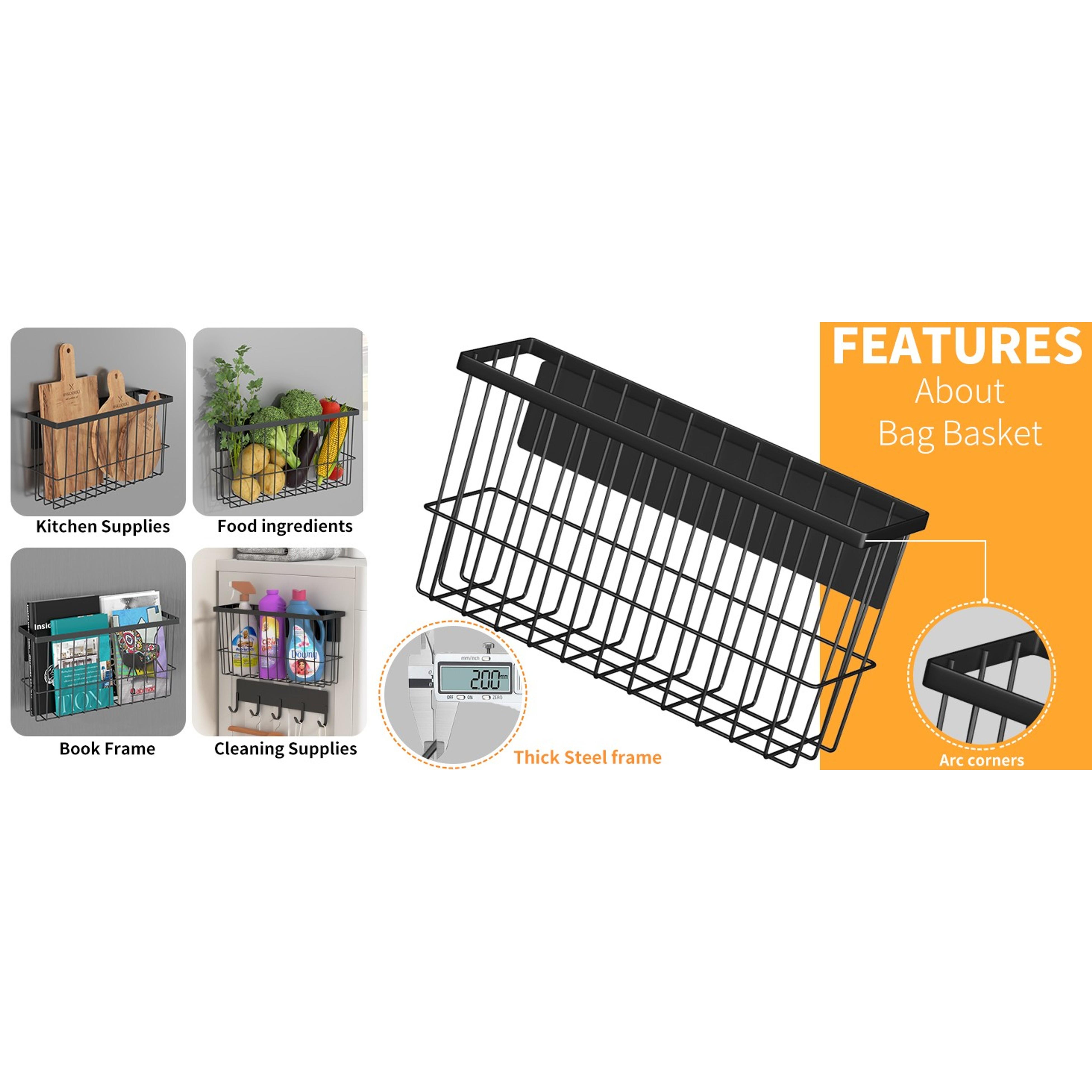 Magnetic Spice Rack for Refrigerator, 7 Pack Metal Magnetic Shelf, Moveable Magnetic Storage Fridge Organizer, Spice Organizer, Hook Rack, Paper Towel Holder, Utensils Holder, Cutting Board Holder