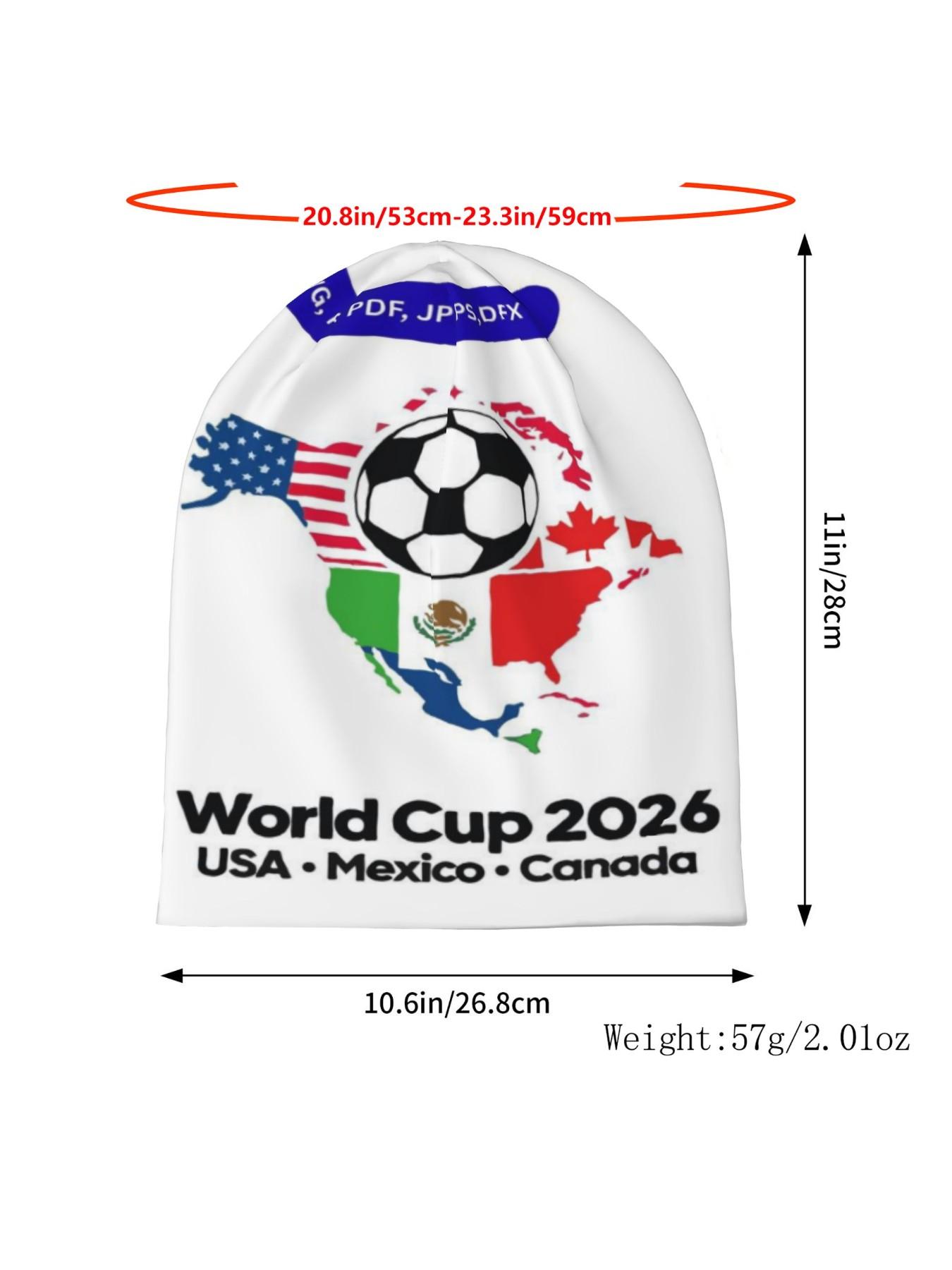 1 Piece Skullies Beanies Caps 2026 USA Mexico Canada Map Thin Hat Autumn Spring Bonnet Hats Men Women's Hip Hop Ski Cap, Sports Hat