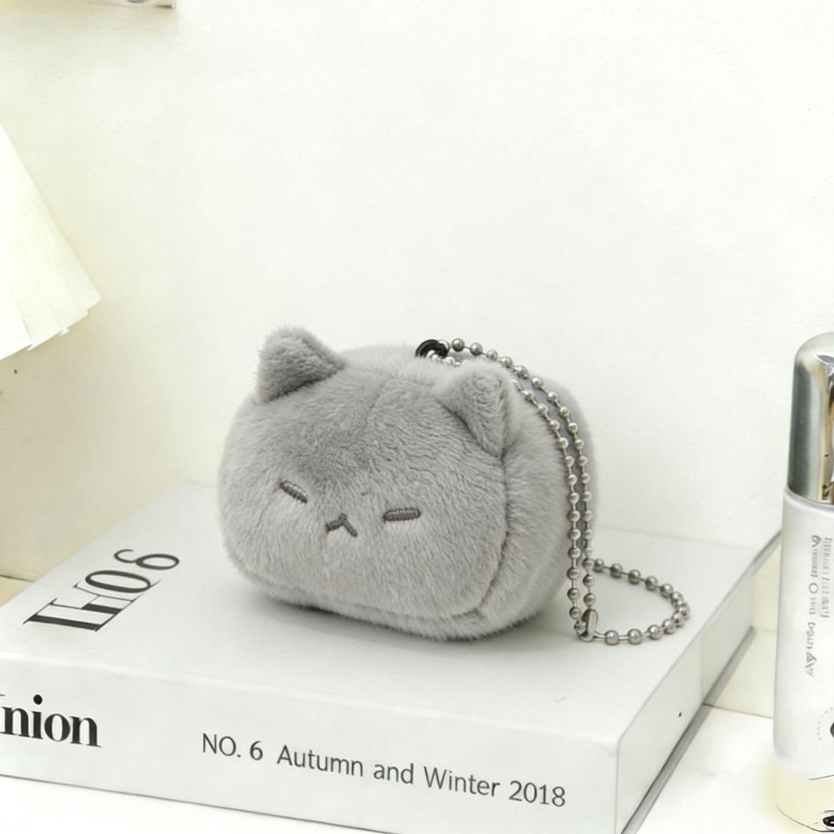 Cute Cat Plush Keychain,Soft Fluffy Kitten Pendant,Cartoon Mini Stuffed Animal Charm,Adorable Fashion Bag Ornament,Creative Sweet Doll Hanging Decor,Girls Daily Accessory Gift