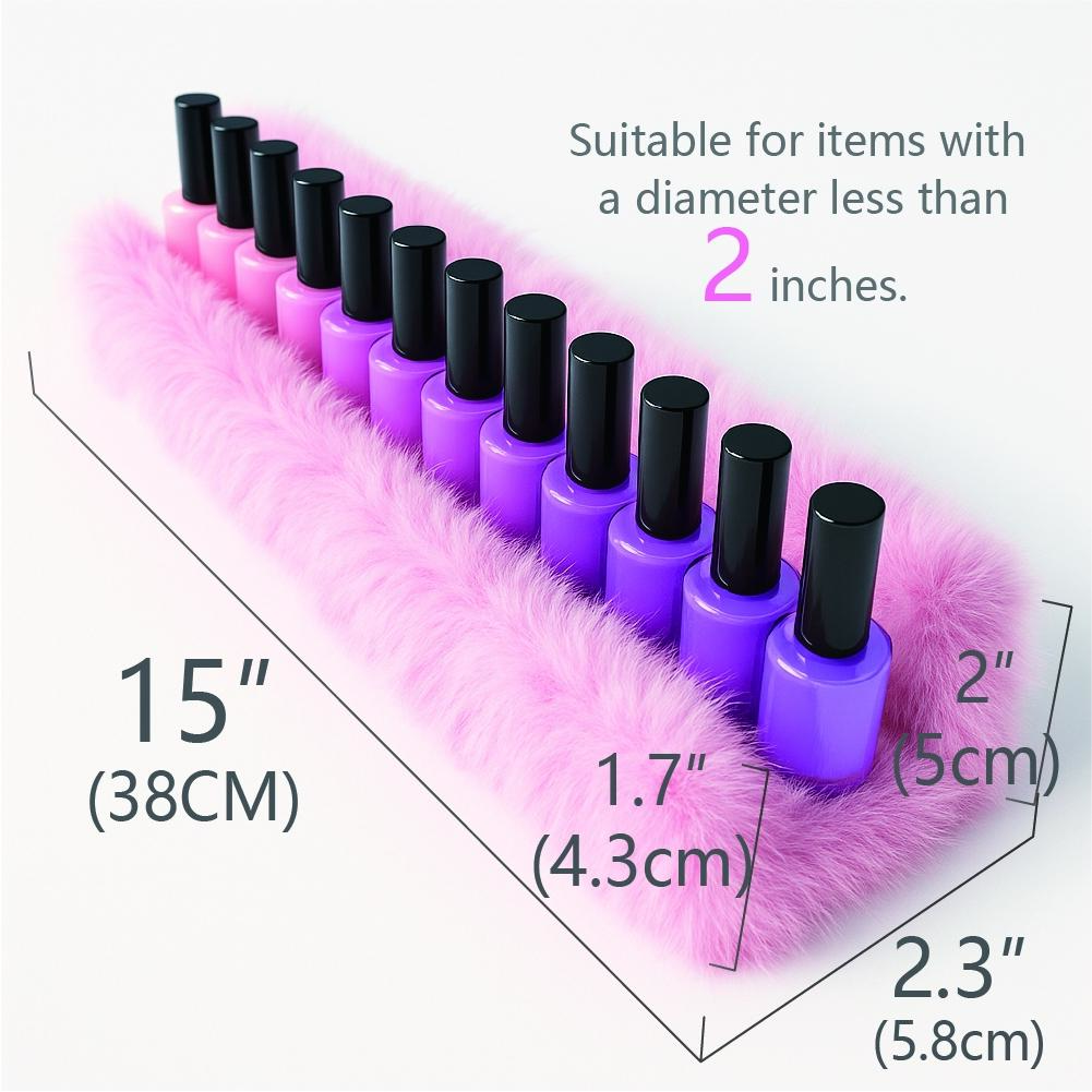 15-Inch Wall-Mounted Cosmetic Display Box, Soft Fluffy Material, Sunglasses & Essential Oils Organizer, Single Piece Organizing Storage Rack