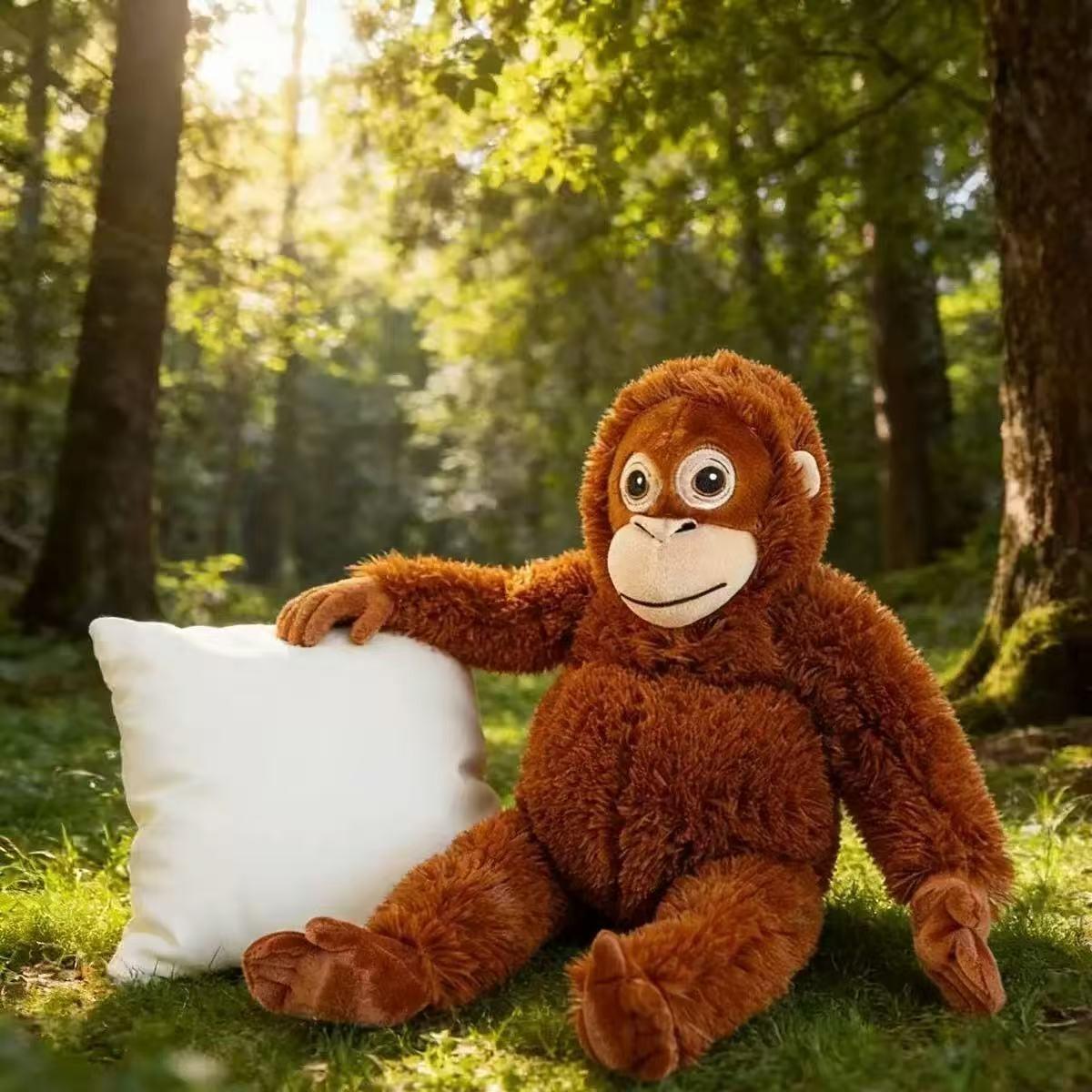 Gorilla Plush Toy Long-Armed Monkey Doll, Baby Comfort Pillow, Soft Filled Animal, Perfect Gift for Kids, Cuddly and Adorable