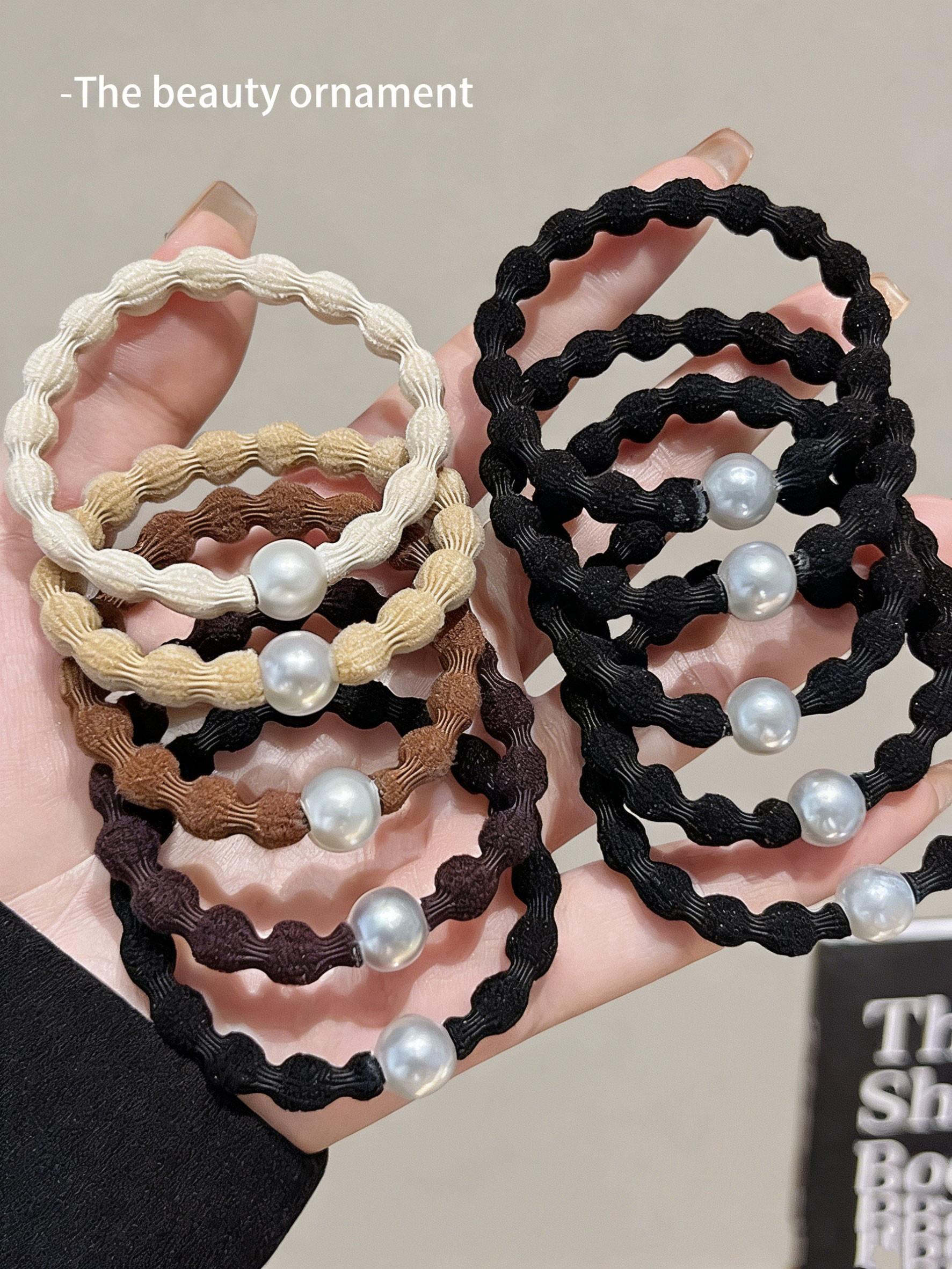 10 Pcs Solid Color Hair Ties for Women, High Elasticity Durable Rubber Bands, Simple New Design, Versatile Headwear Accessories