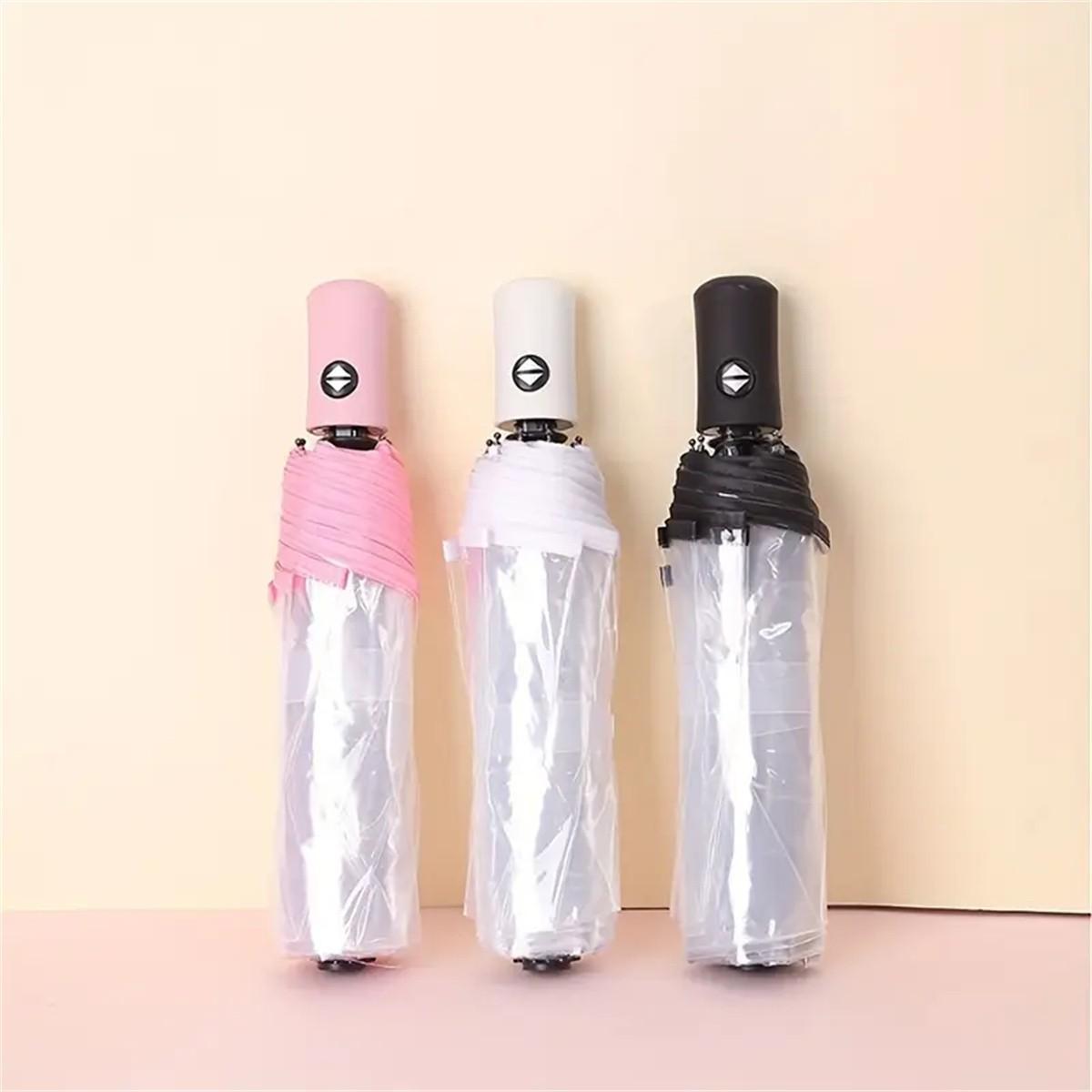 Automatic Transparent Umbrella, Durable Compact Design, Portable Lightweight Travel Accessory, Ideal for Daily Use