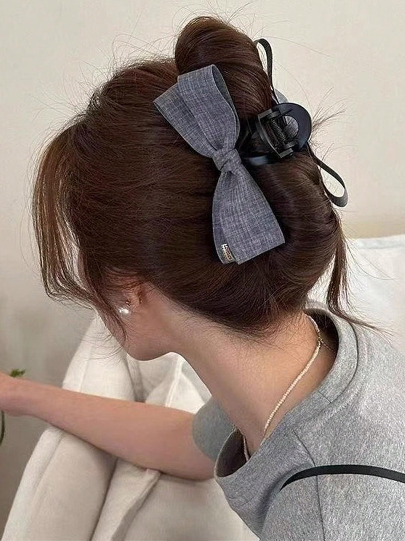 Bow Ribbon Hair Clip - Elegant Retro Blue Fabric Hair Accessory for Women, Mother’s Day Gift, Party & Birthday Hair Clips, Secure Hold for Updos & Buns, Versatile for Parties & Birthdays, Ideal Mother'S Day Gift