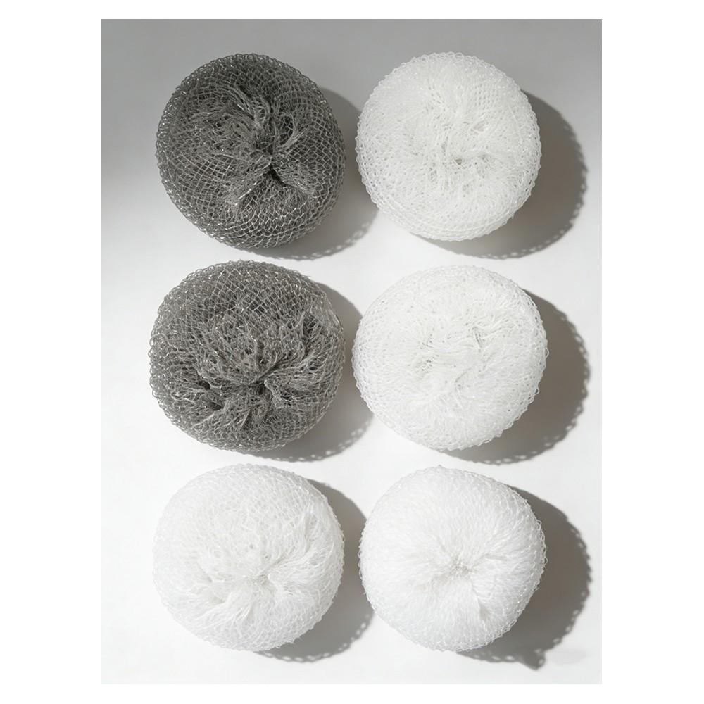5 Fiber Cleaning Balls Minimalist Style, Oil Removal & Stain Removal, No Shedding, Safe for Pots, Home Kitchen Daily Clean