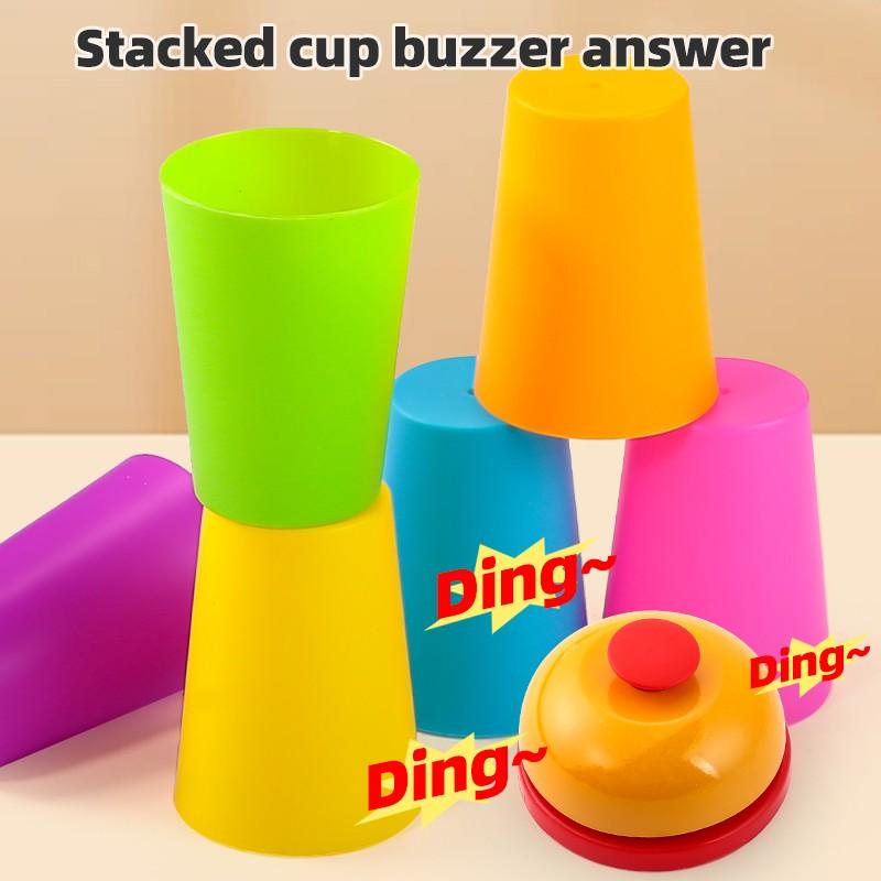 Party Stacking Cups Game - Multiplayer Speed Stacking Toy with Smooth Safe Cups & Buzzer, Ideal Gift for Halloween Christmas Thanksgiving Back-To-School Spring Easter Ramadan New Year Birthday Present