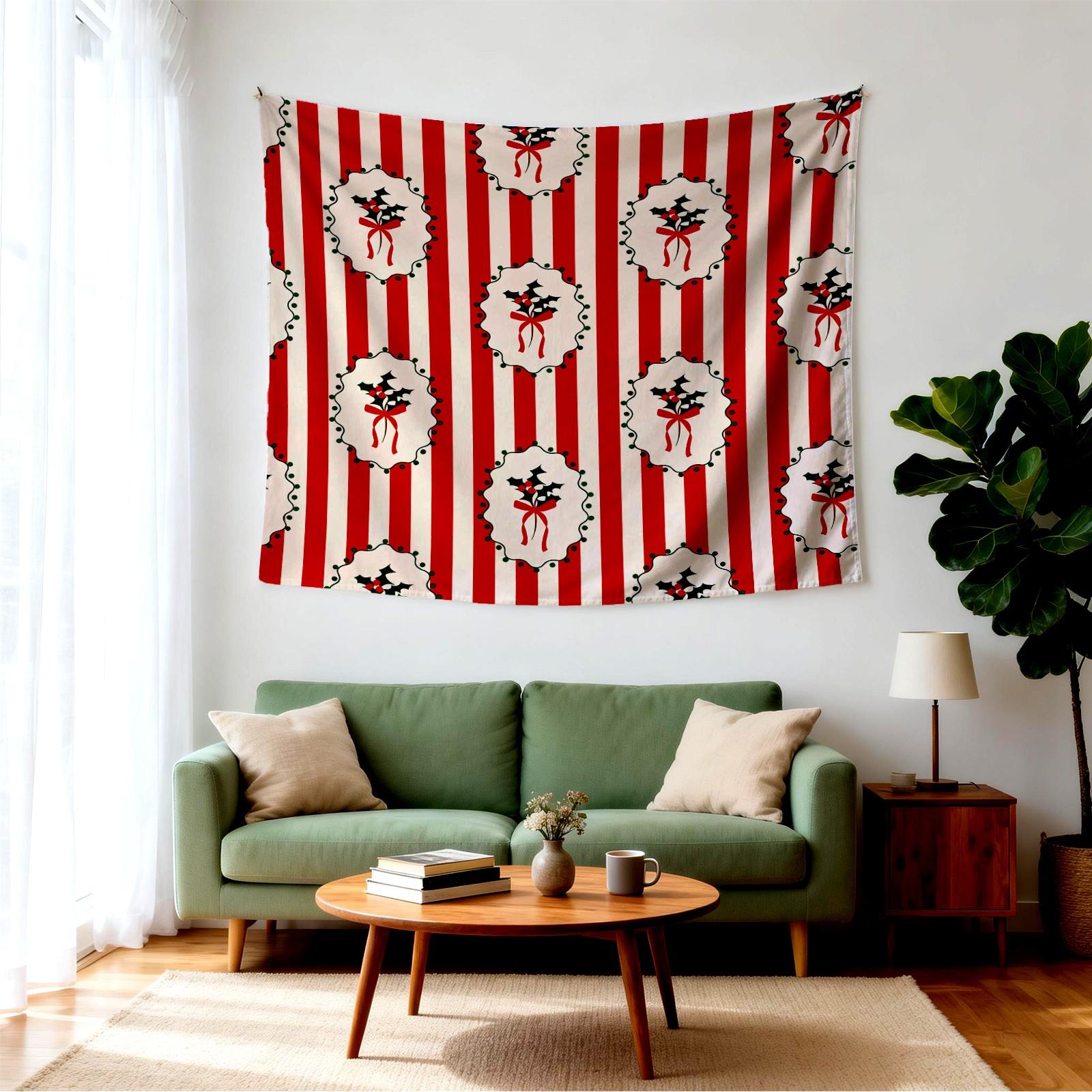 Christmas Gingerbread Man Wall Tapestry, Cute Playful Design, Lightweight Sturdy Easy Care, Ideal for Christmas Kids Room Wall Arrangement