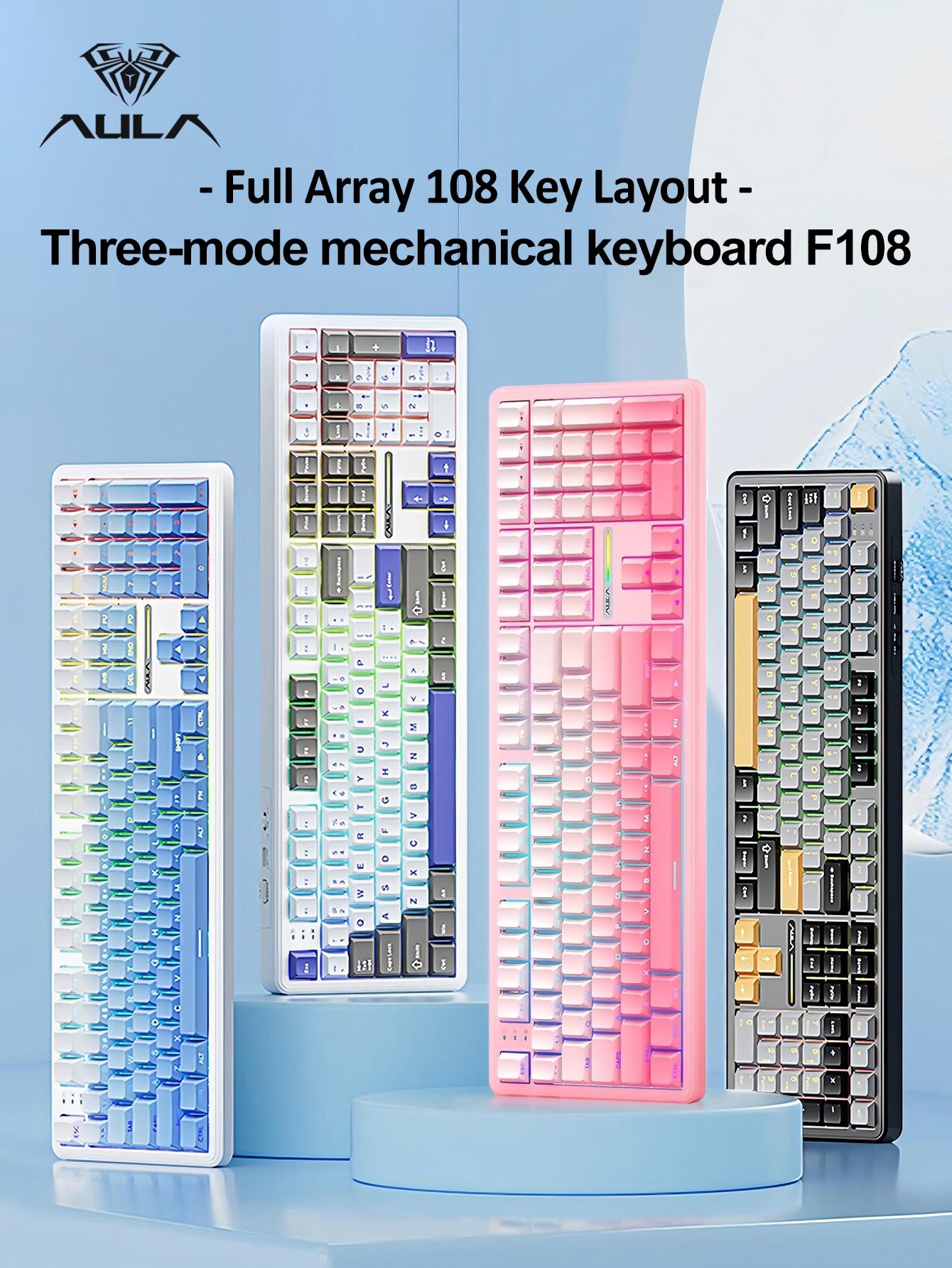 AULA F108 game mechanical keyboard, Rgb backlight keyboard, supporting ...