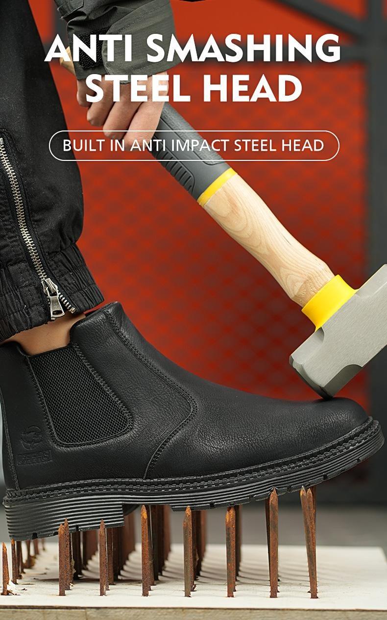 Comfort Safety Shoes Unisex, Waterproof Anti Slip Chef Work Shoes, Puncture Resistant Sole and Breathable Upper for Construction, Yard Work and Workshop Use