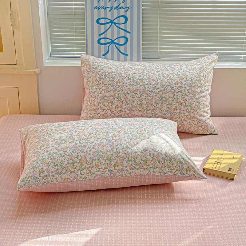 Fresh Small Floral Pillowcase, Cartoon Pillowcase, Single Pack & Twin Pack, High Gram Weight, Soft Comfortable, Home Essentials
