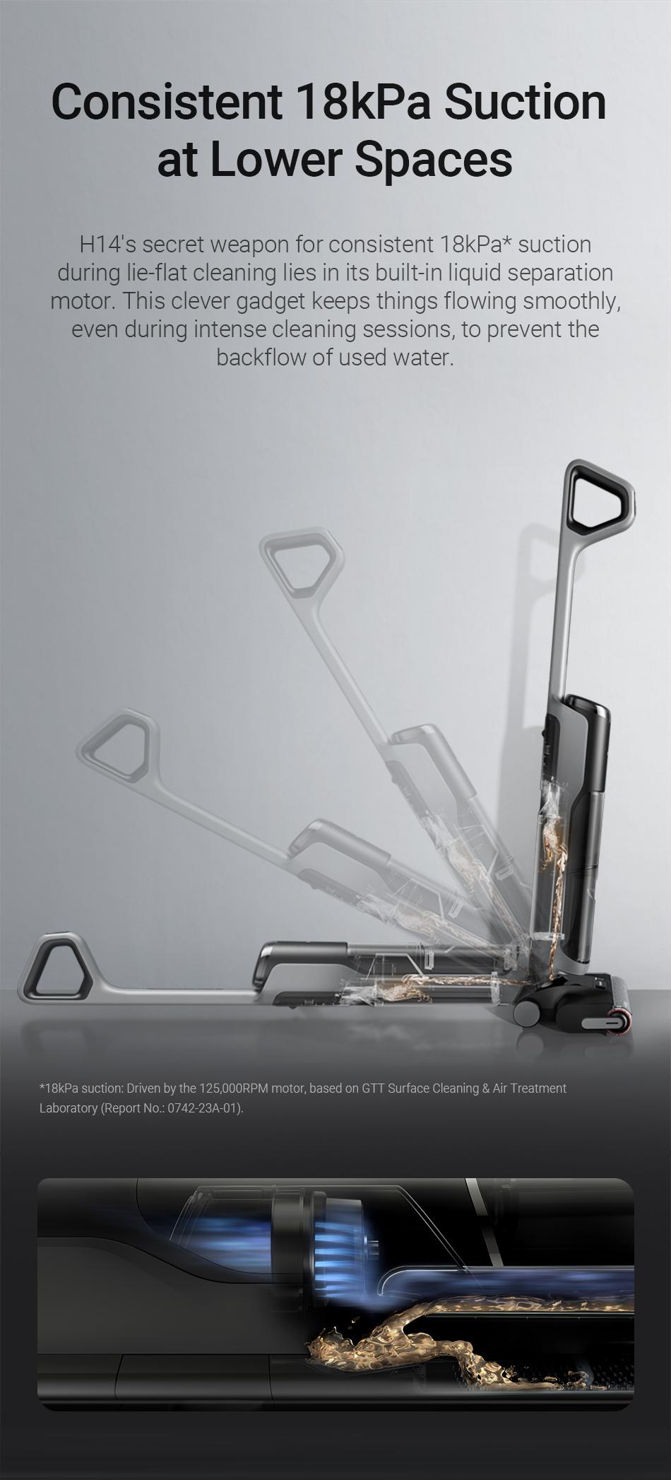 DREAME H14 Series I / H12 Pro FlexReach Vacuum Mop, Wet and Dry Vacuum, 180° Lie-Flat Cordless Vacuum Mop Combo, 140°F Brush Washing, Fast Hot Air Drying in 5 Mins, Great for Sticky Steam Messes Cleaner Self Cleaning System Deep Cleaning Machine