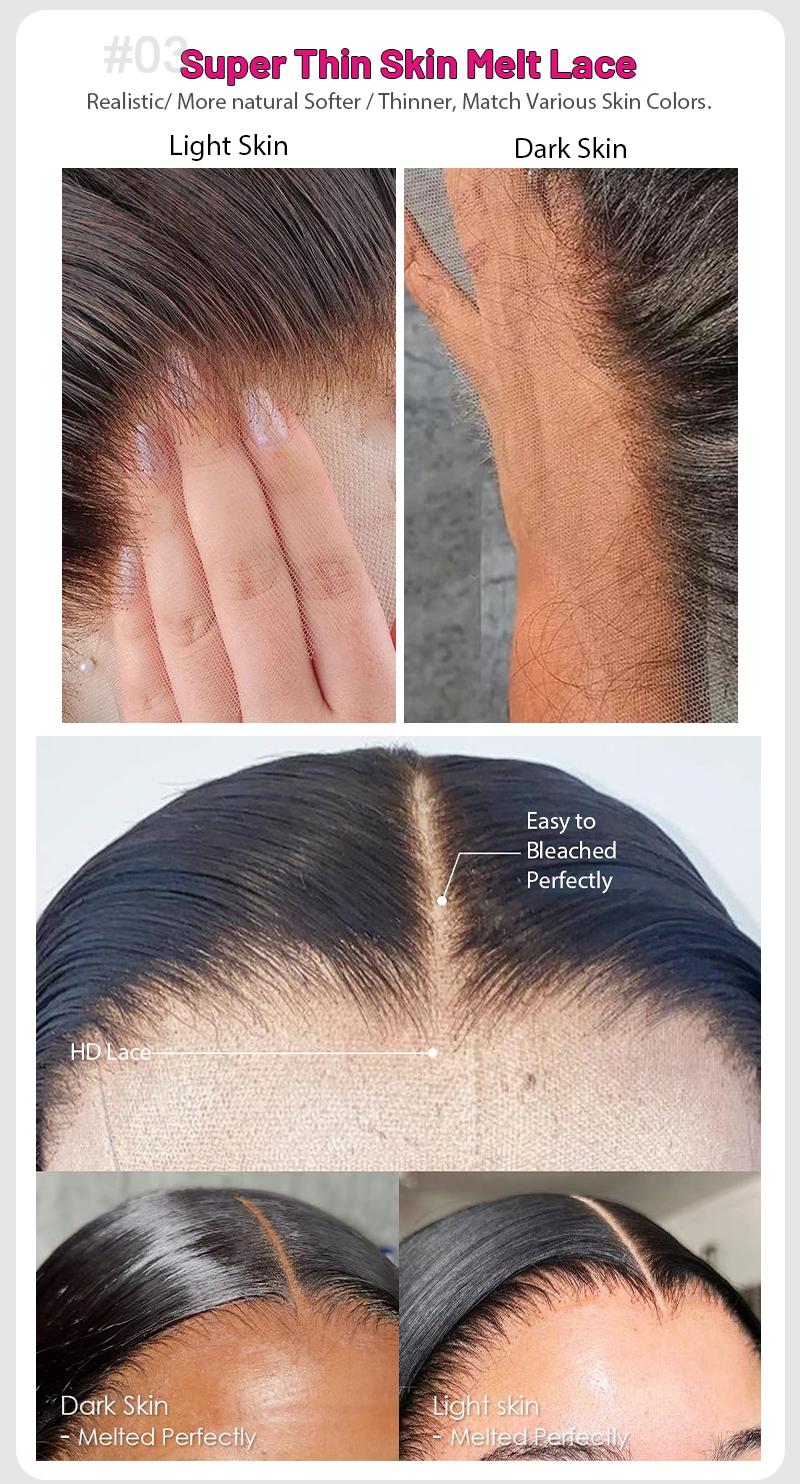 YESWIGS 14"-36" Available Silky Straight 13X6 Blue HD Transparent Lace Front Wigs Human Hair 13X4 Dark  HD Lace Frontal Wig Human Hair Wear and Go Glueless Wig Human Hair Pre Plucked with Baby Hair  Colored Hd Lace Front Wigs