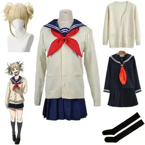 My Hero Academia Cosplay déguisement d'halloween Anime Boku No Hero Academia Himiko Toga JK uniforme pull manteau perruque Costu