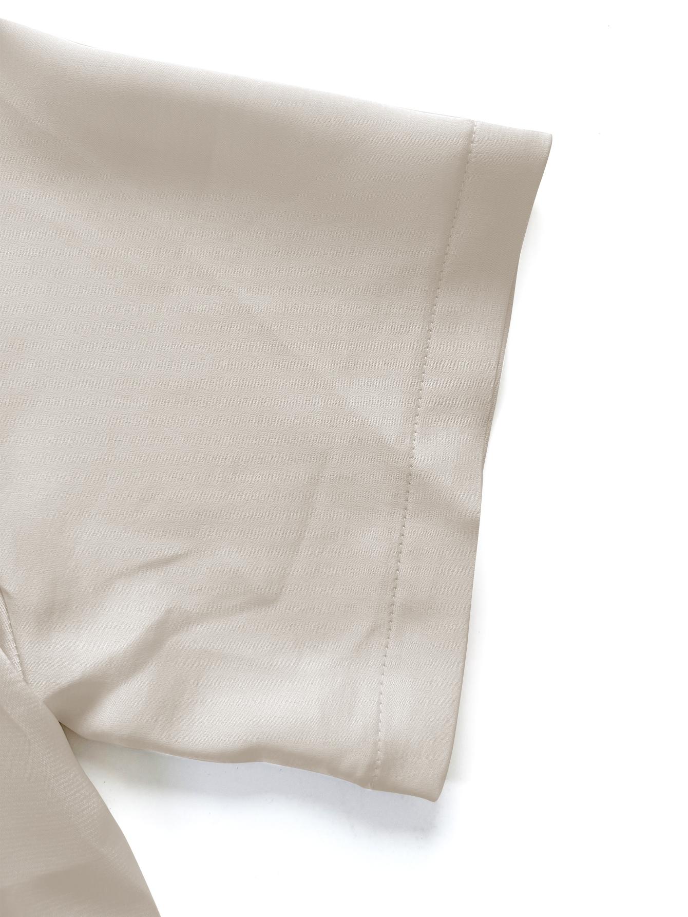 Joyfunear Women's round Neck 2 Piece Set Wide Leg Pants Set Short Sleeve satin Pullover Tops Wide Leg matching set