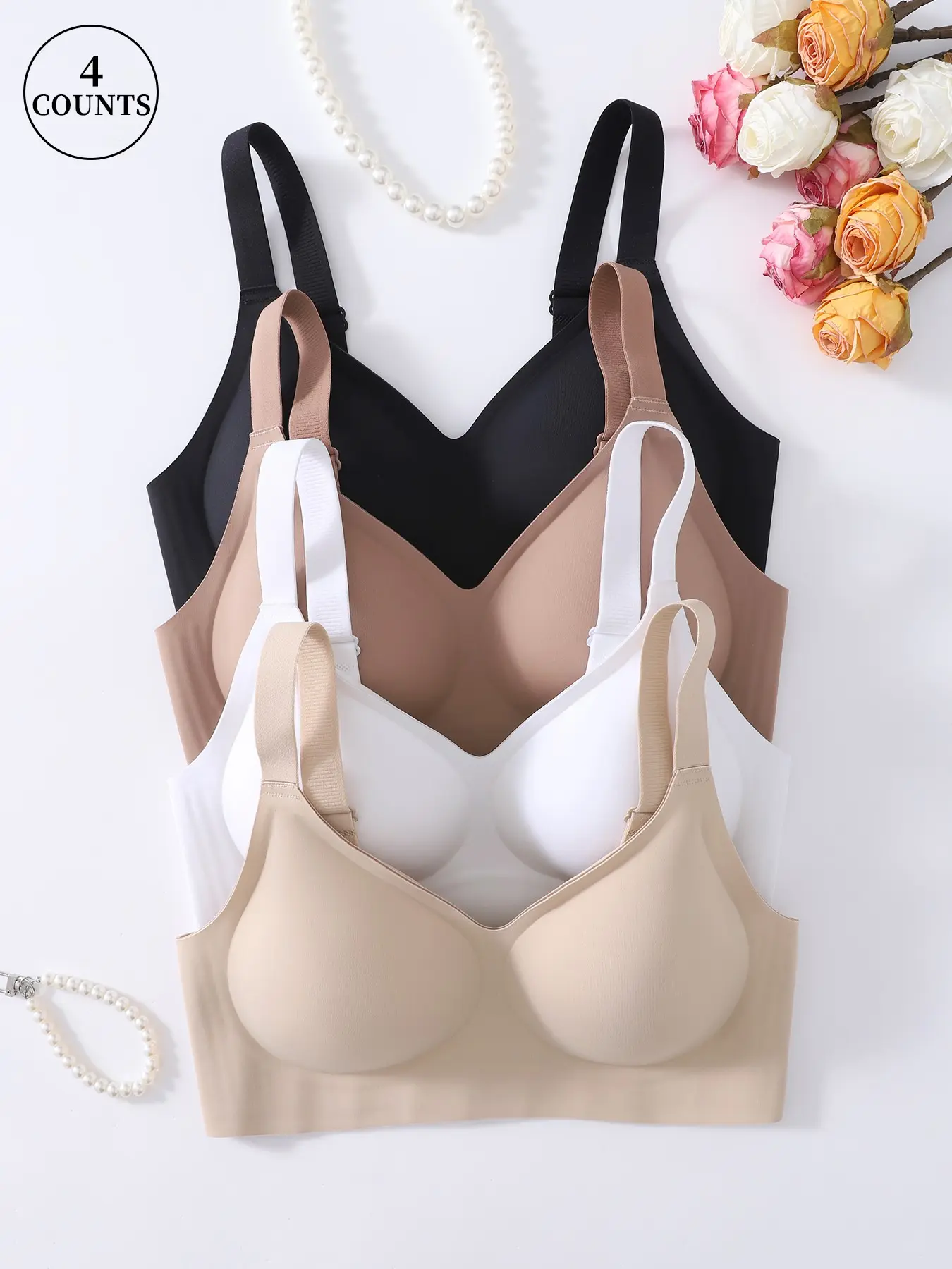 Women's Jelly Bras, Seamless Lift Wireless Push-Up Bra, No Underwire, Full Coverage, Comfortable Supportive Sports T-Shirt Bralette, Fitness Bralette, Gym Bra, Bralette Workout Activewear, Sportswear Bra