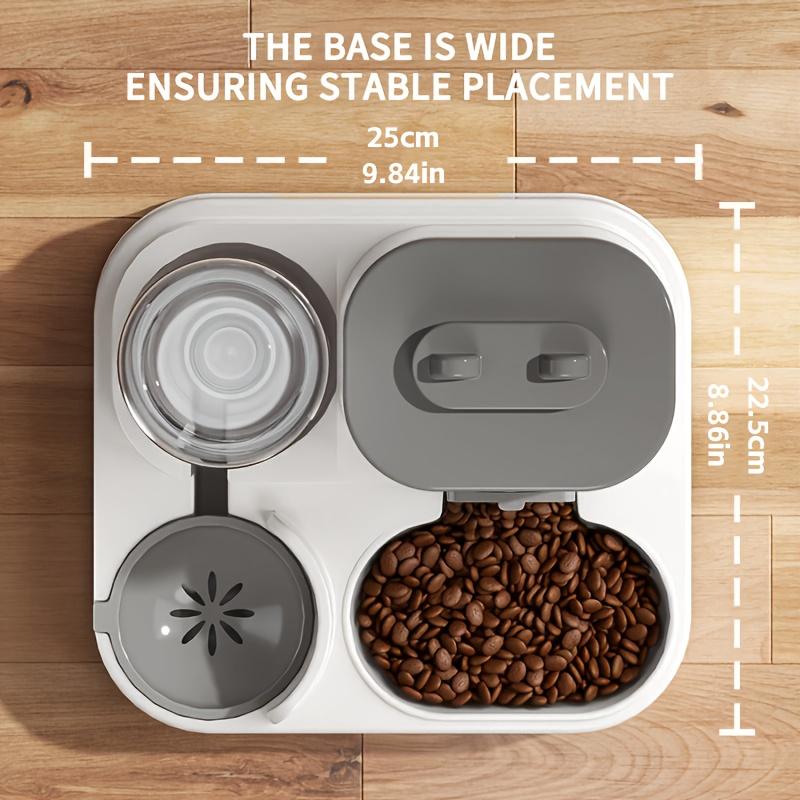 2-in-1 Cat Food and Water Dispenser, Automatic Feeder and Water Fountain, Cute Pet Water Bottle