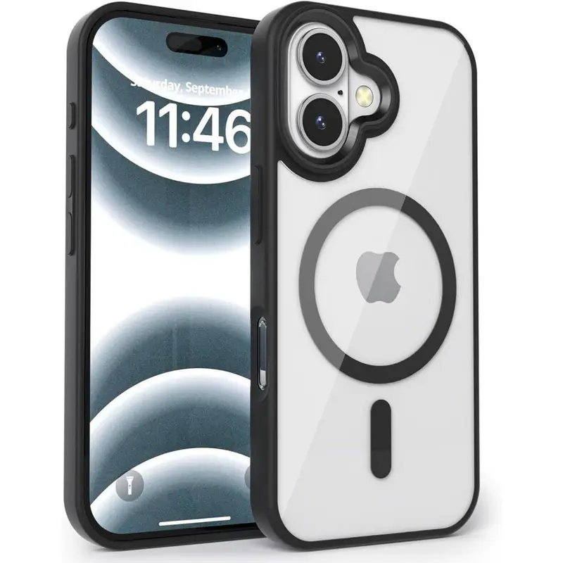 Magnetic Transparent Phone Case for iPhone 18 Pro Max 18 Pro 17 Pro Max 16 15 14 13 12 11 X XS Pro Max Plus,Ultra-Thin Shockproof Phone Accessories, Wireless Magnetic Charging Compatible Protective Cover,Color Border Big Window Camera Armor
