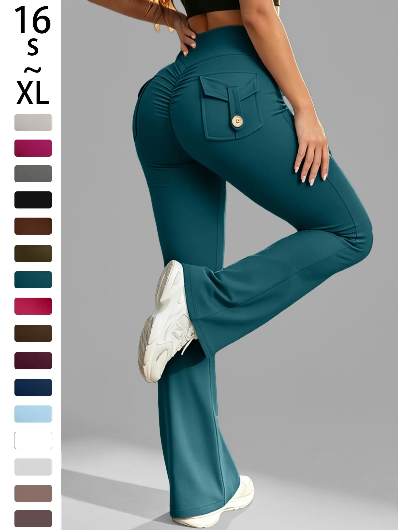 Women's Sporty High Waist Fitted Trousers, Core Stretch Cuffed Pants with Pockets, Athletic Bottoms, Ideal for Fitness Yoga, Summer Essential, Athletic Trousers