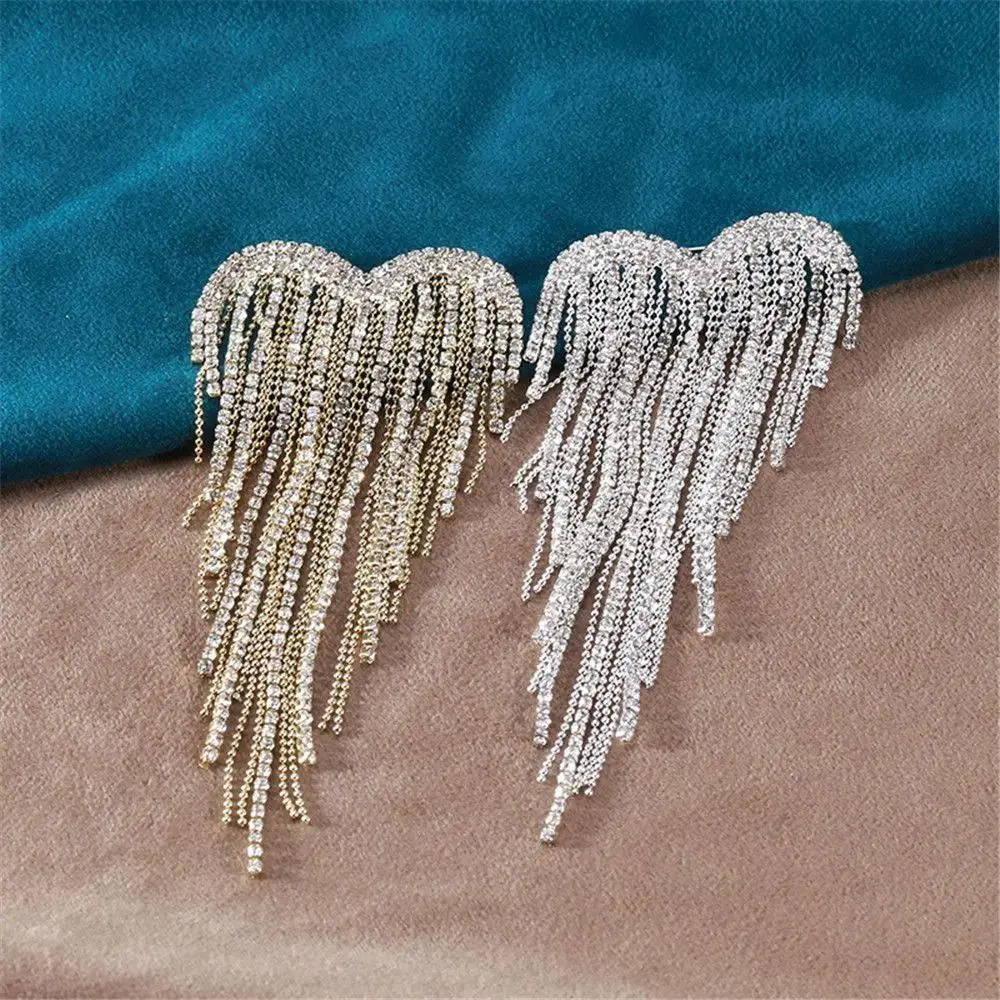 Party Fashion Alloy Activity Rhinestone Wedding Brooch Tassels Pins Heart Shape For Women|Girls