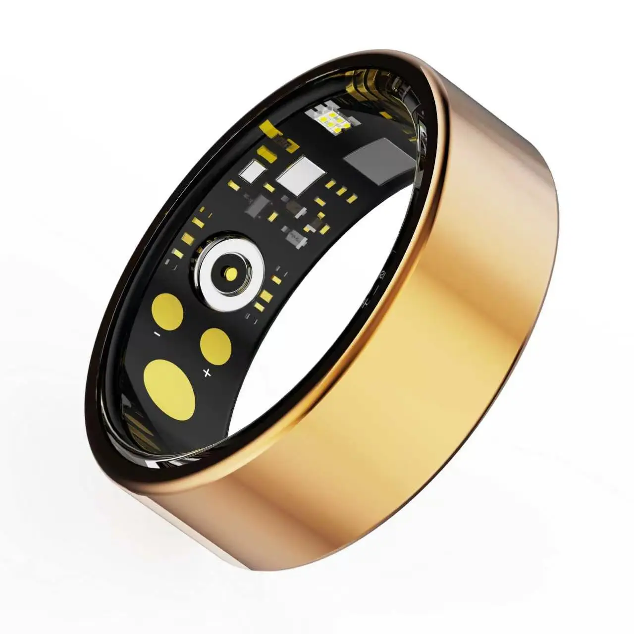 Smart Wellness Ring for Restful Evenings and Better Mornings, Tracks Sleep Stress Heart Rate Blood Oxygen and Activity, Titanium IP68 Waterproof Lightweight, No Subscription, Companion App iOS Android (Gold, 9)