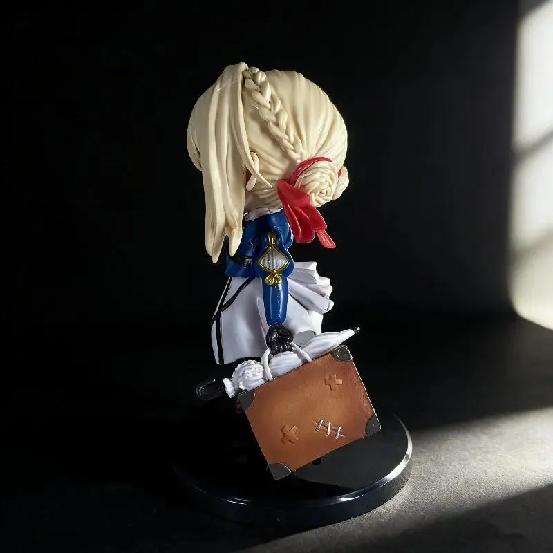 Cute Kawaii Chibi Q Version Violet Evergarden Anime Figure, 15cm Desk Statue Ornament, PVC Collectible Model Gift Room Decor