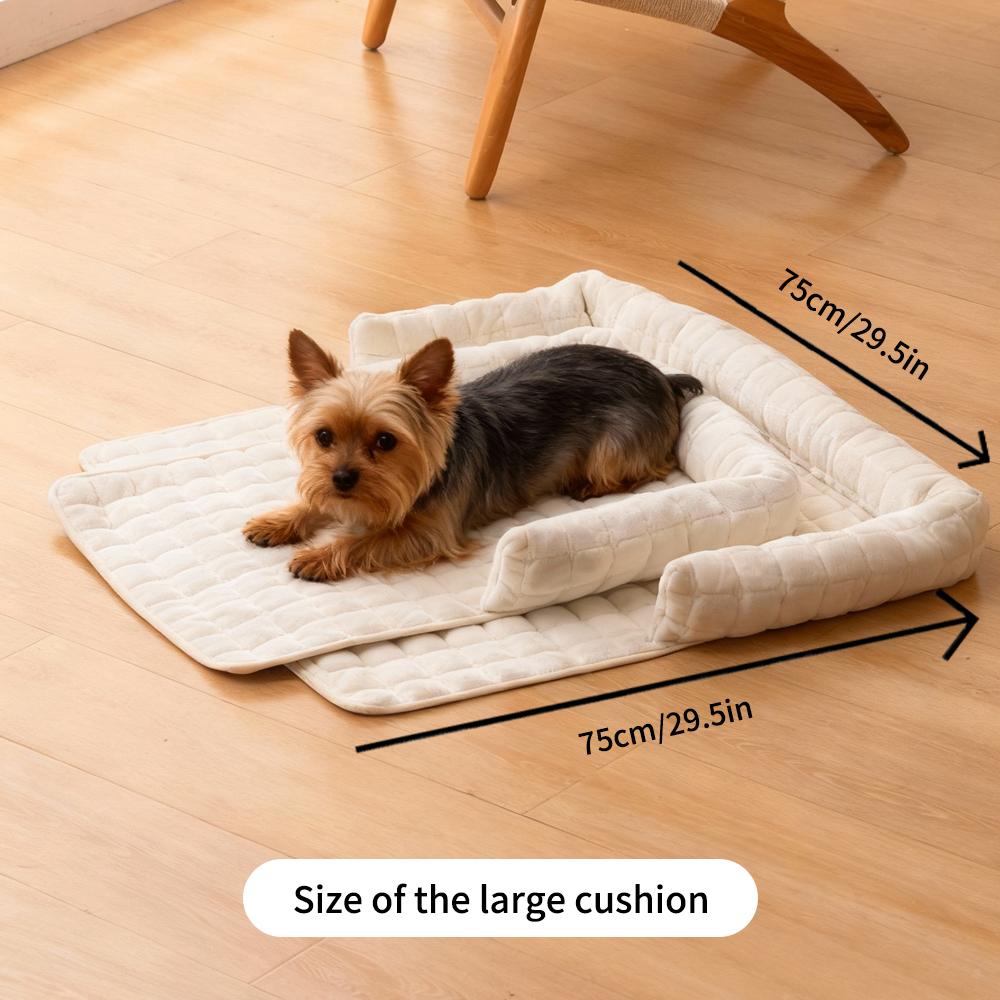 Plush Pet Bed, Cat & Dog Love Sofa Cushion, Soft Dog Nest, Large Space Anti-Slip Sleep Pad, Cozy Pet Lounger, Fluffy Cloud Bed, Poodle, Puppy