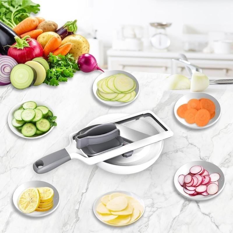 Mandoline Slicer for Kitchen, Multifunctional Handheld Mandoline Slicer, Adjustable Stainless Steel Blade Vegetable Cutter with Comfort Grip, Easy To Clean, Slicers for Fruits and Vegetables, Kitchen Gadgets, Utensils