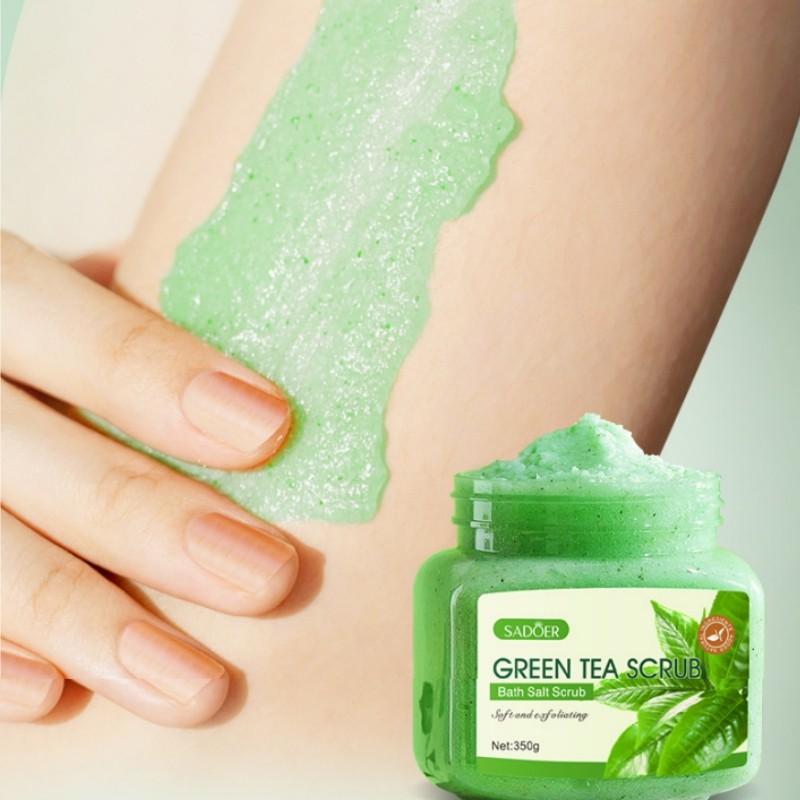 350g Sadoer Tea Body Scrub, Cleanses Skin, Removes Dead Cells, Softens and Smooths, Bath Essentials, Exfoliating Soap