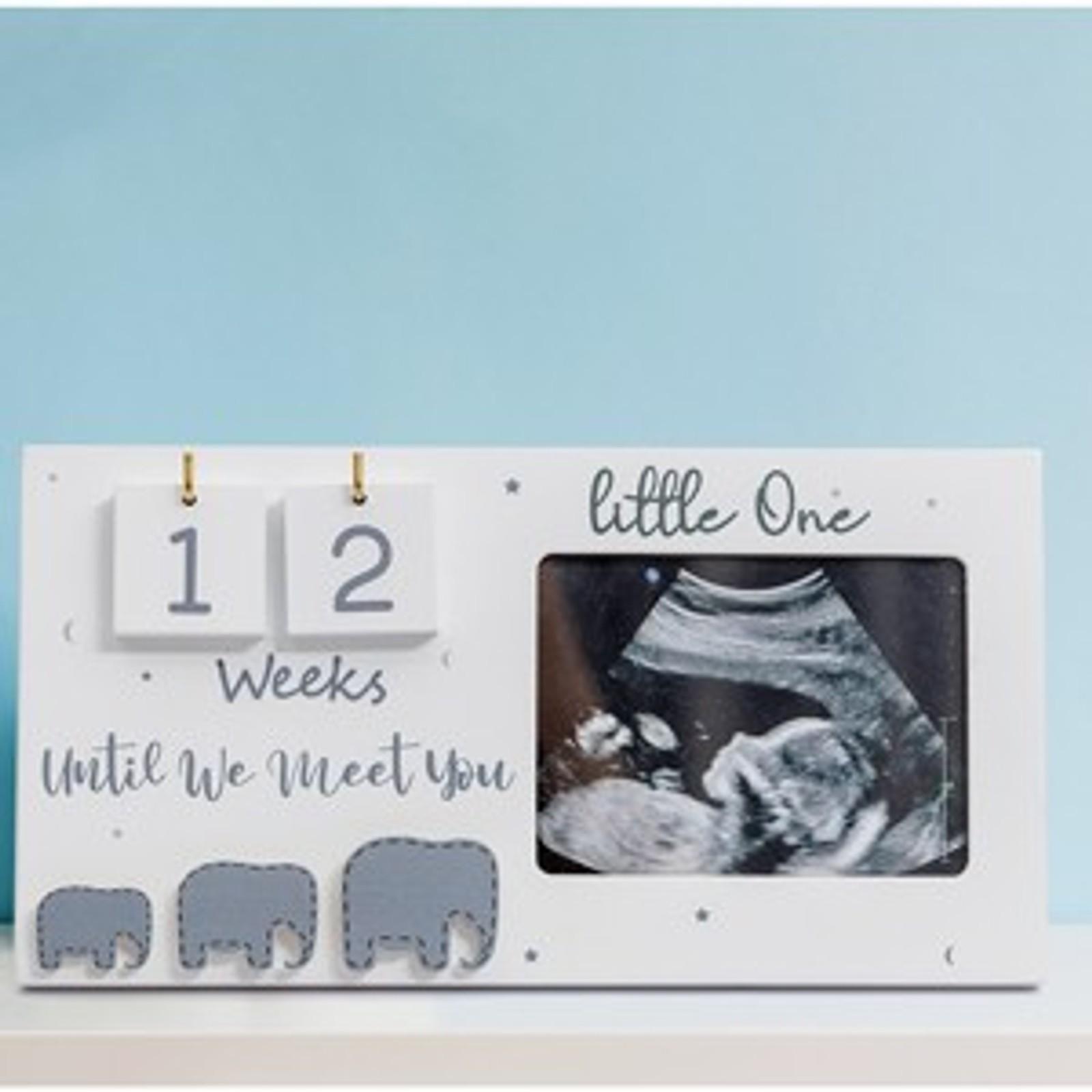 Ultrasound Photo Frame with Baby Countdown Weeks - Pregnancy Keepsake Gift for Expecting Parents, Grandparent Baby Announcement, First Time Mom Must HaveGift
