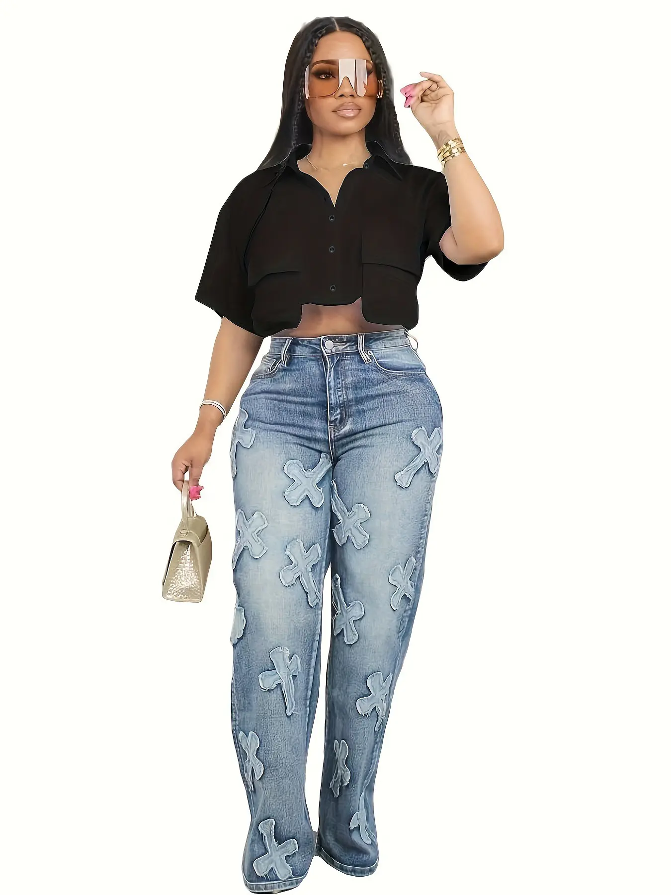 Spring Summer New European and American Women's Clothing, Unique Solid Color Short Sleeve Half Shirt, Available at Independent Store, Everyday Tops