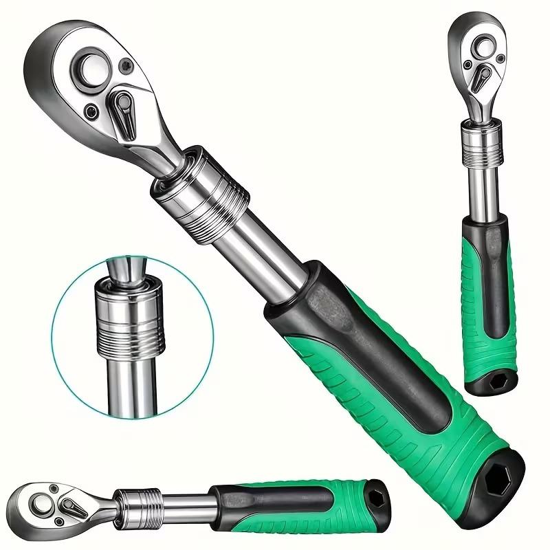 72-Tooth Extendable Ratchet Wrench – Durable Alloy, Multi-Size Quick-Socket, Ergonomic for Auto Repair & DIY