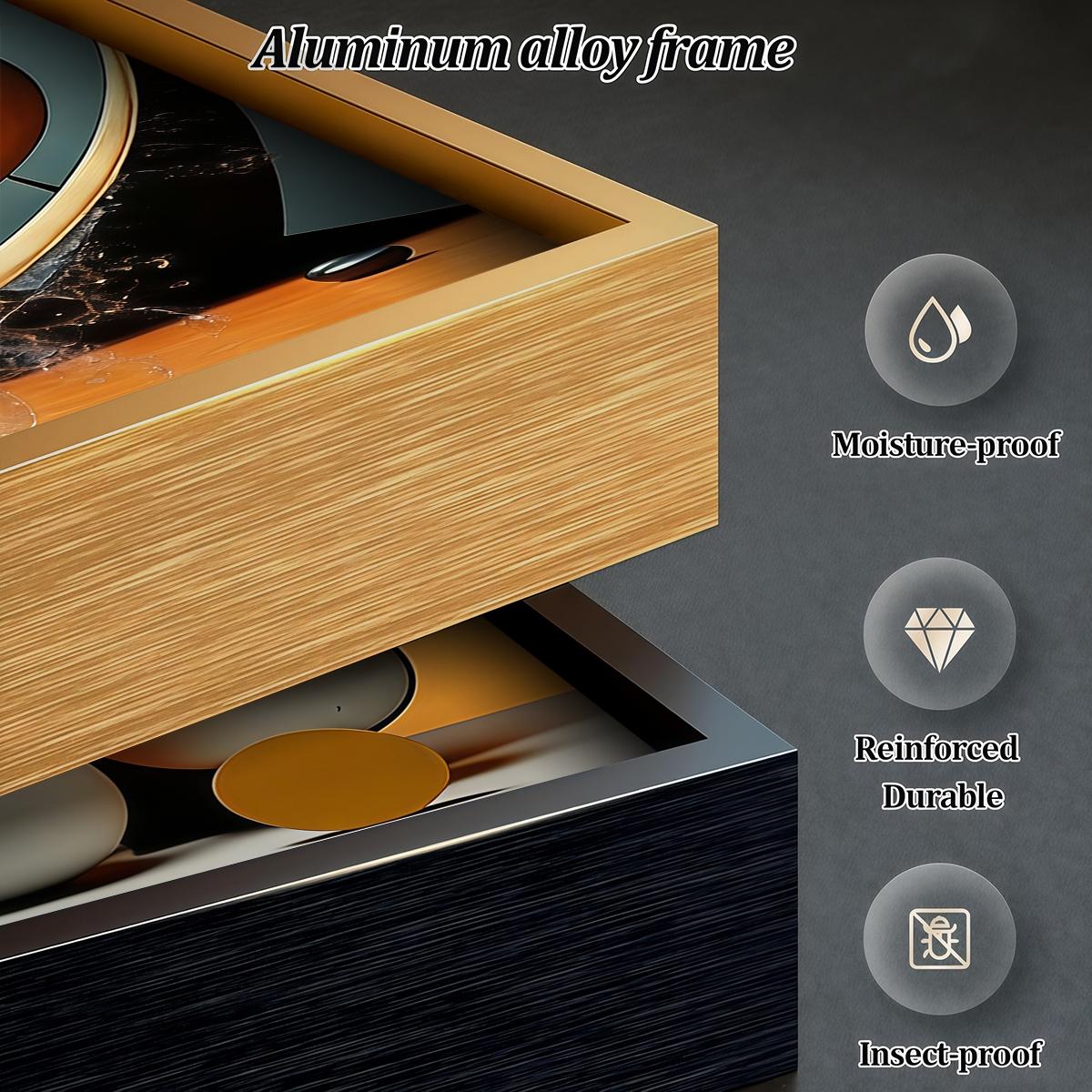 3 Counts Aluminum Alloy Framed Painting, Abstract Geometric Shapes And Spheres Art Pictures, Home Decoration For Living Room, Bedroom, Office, Restaurant, Hallway Wall Decor, Odorless Print Artwork, Luxury Perfect Gift For Friends And Family