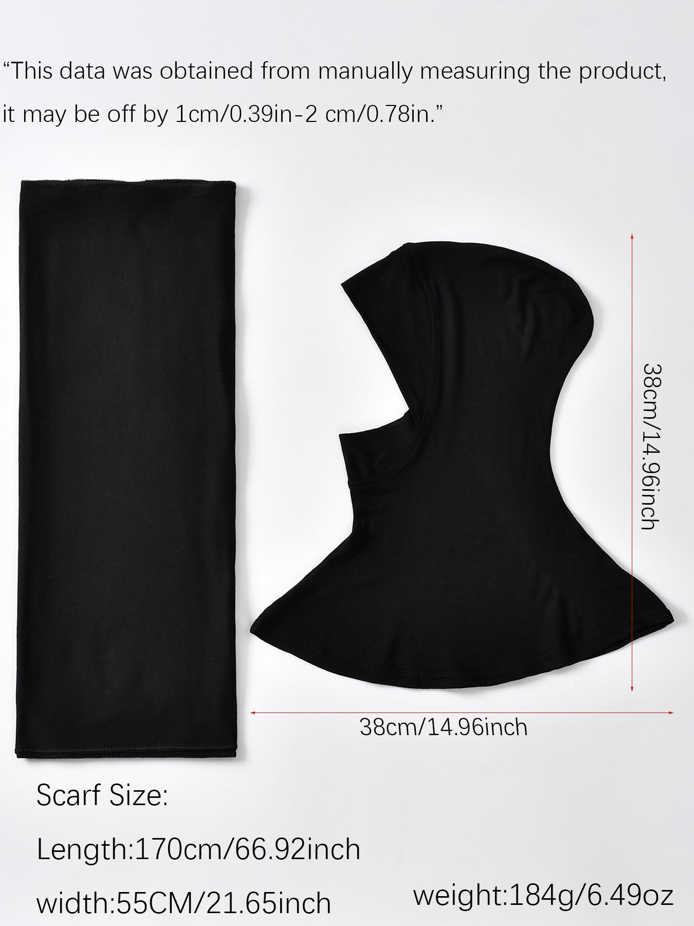 Women's Classic Plain Color Elegant Casual Chin Cover Hat + Silk Cotton, High-End Modal Knit Headscarf, Suitable for Daily Use, Outdoors, Parties, Turban Hijab